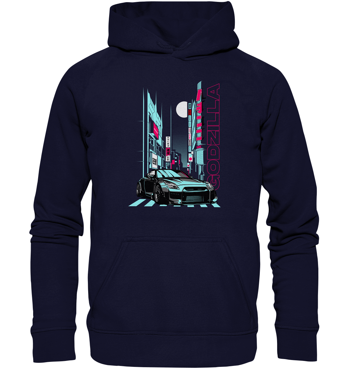 Neon Aesthetic R35 GTR - Basic Unisex Hoodie XL - MotoMerch.de
