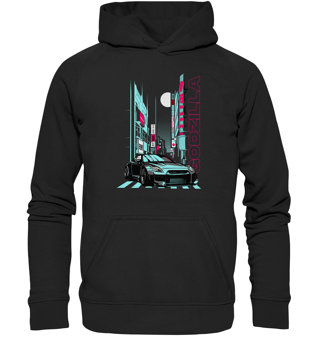 Neon Aesthetic R35 GTR - Basic Unisex Hoodie XL - MotoMerch.de
