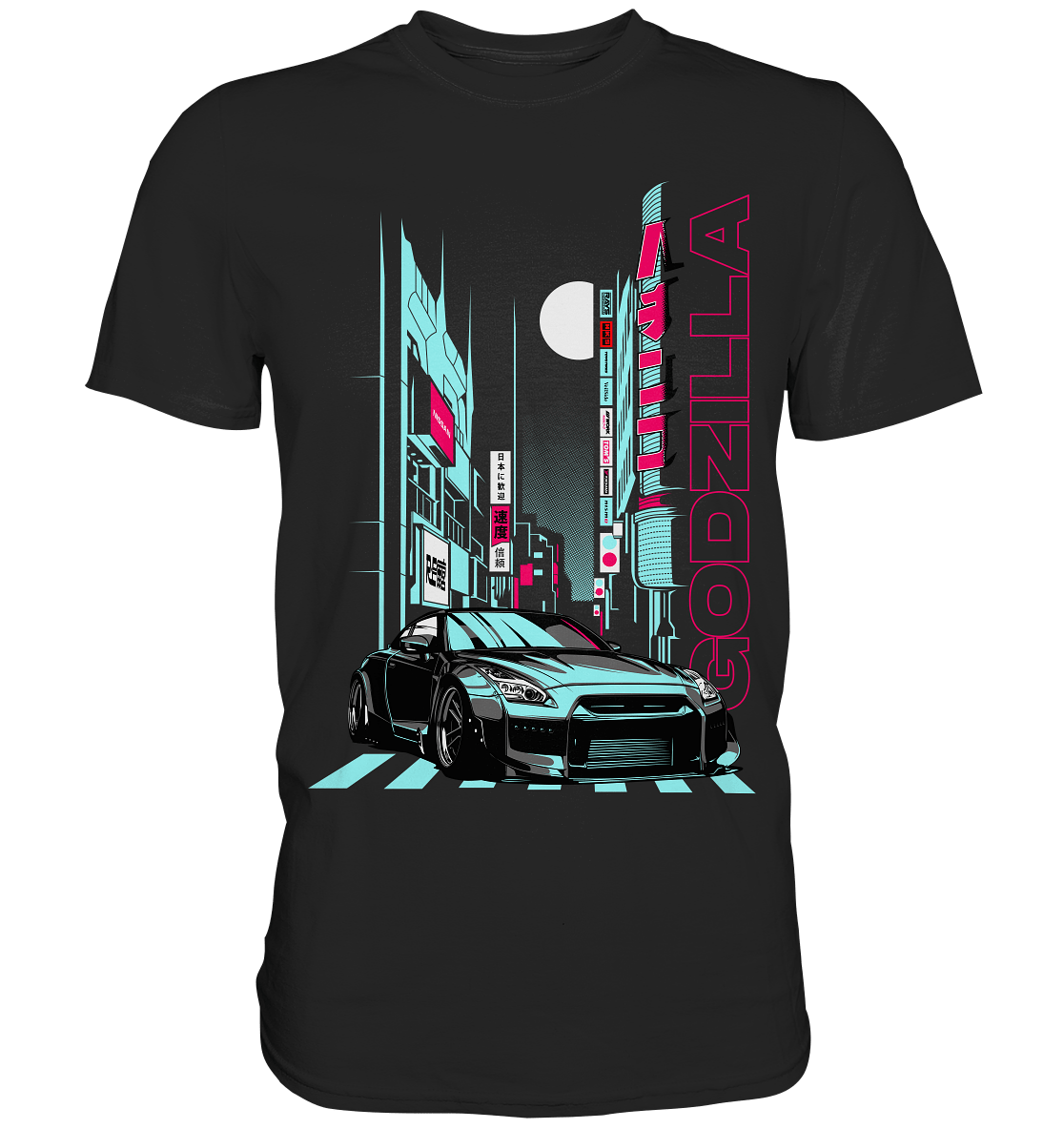 Neon Aesthetic R35 GTR - Premium Shirt - MotoMerch.de