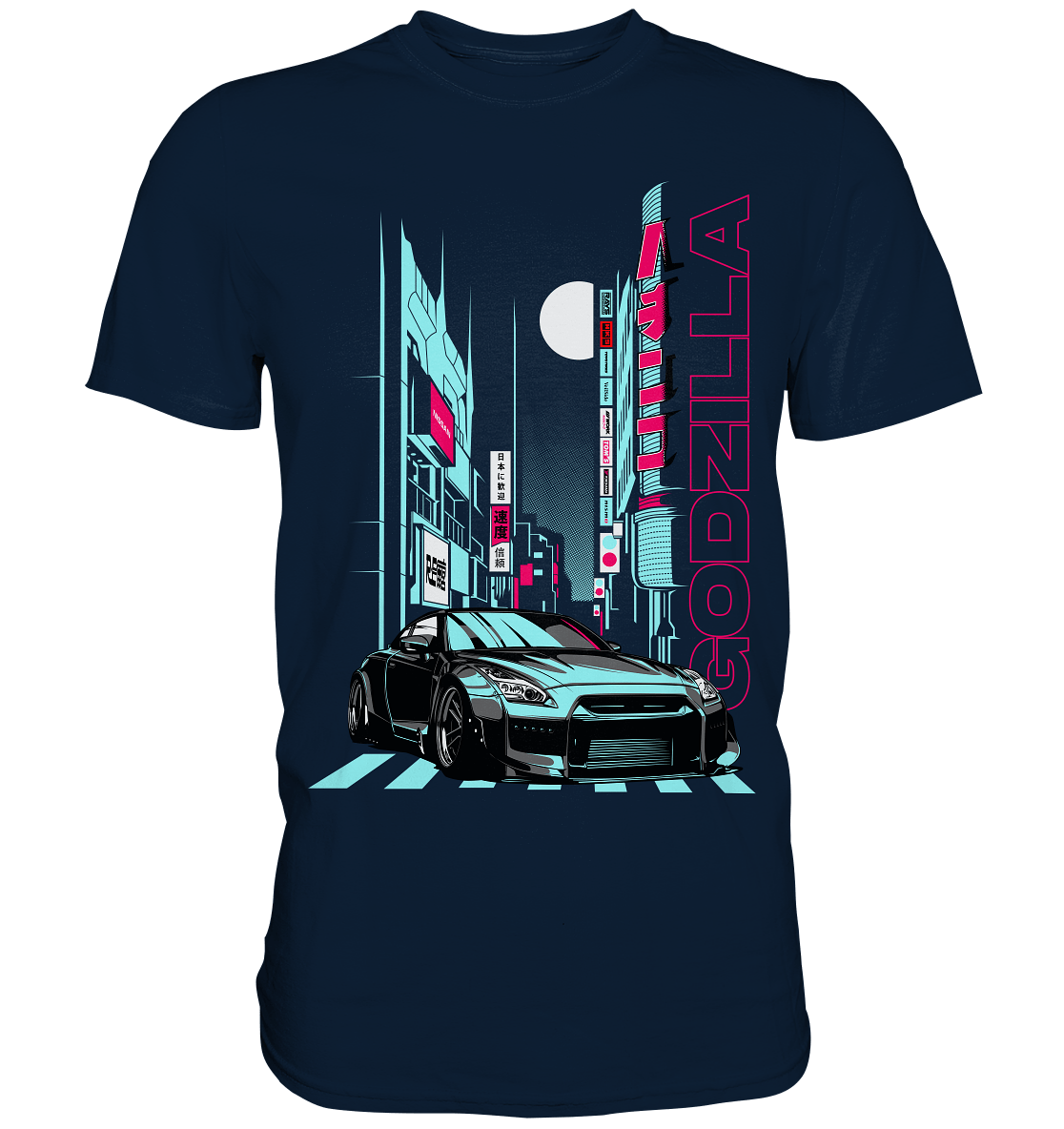 Neon Aesthetic R35 GTR - Premium Shirt - MotoMerch.de