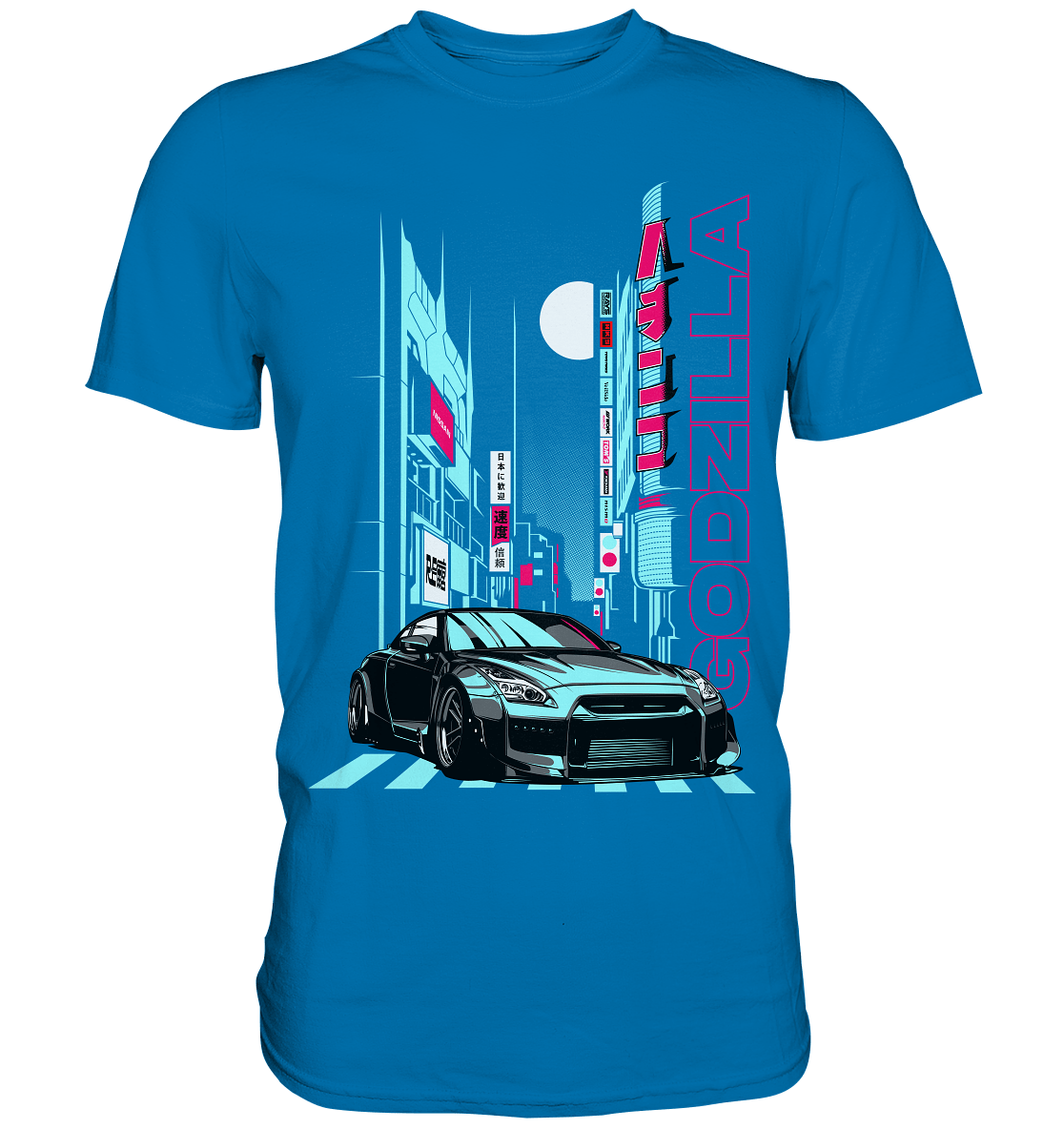 Neon Aesthetic R35 GTR - Premium Shirt - MotoMerch.de