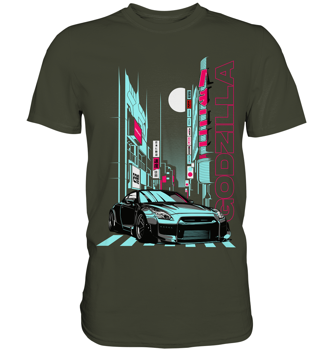 Neon Aesthetic R35 GTR - Premium Shirt - MotoMerch.de