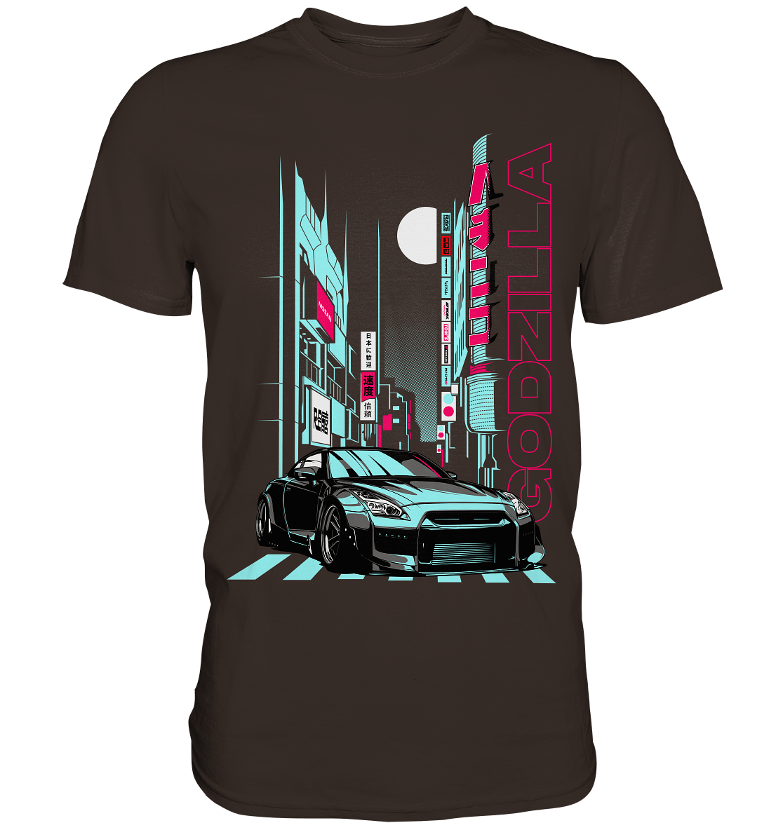 Neon Aesthetic R35 GTR - Premium Shirt - MotoMerch.de