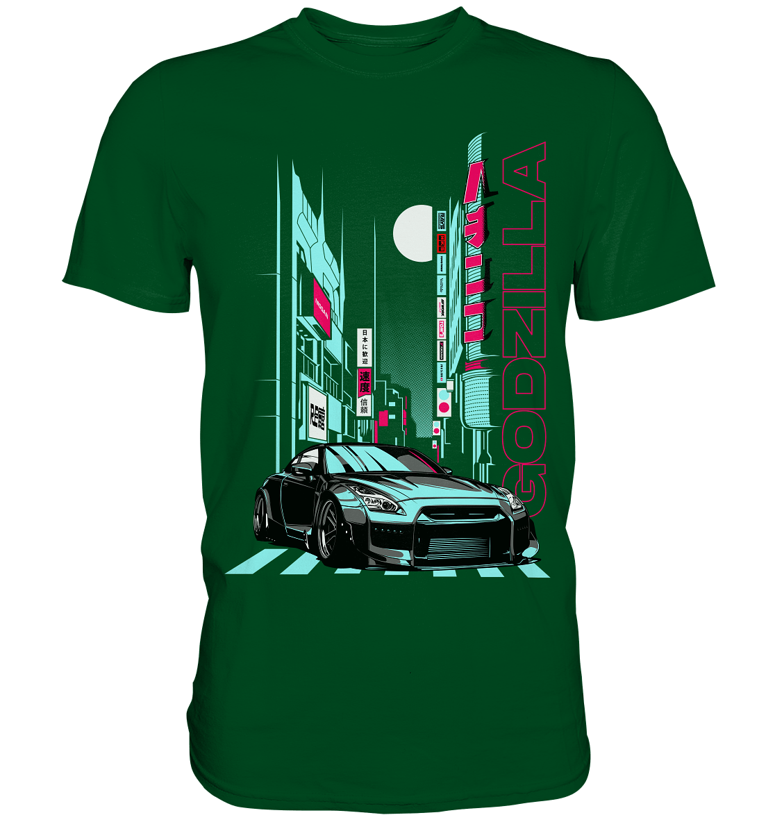 Neon Aesthetic R35 GTR - Premium Shirt - MotoMerch.de