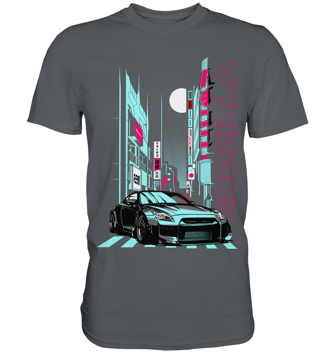 Neon Aesthetic R35 GTR - Premium Shirt - MotoMerch.de