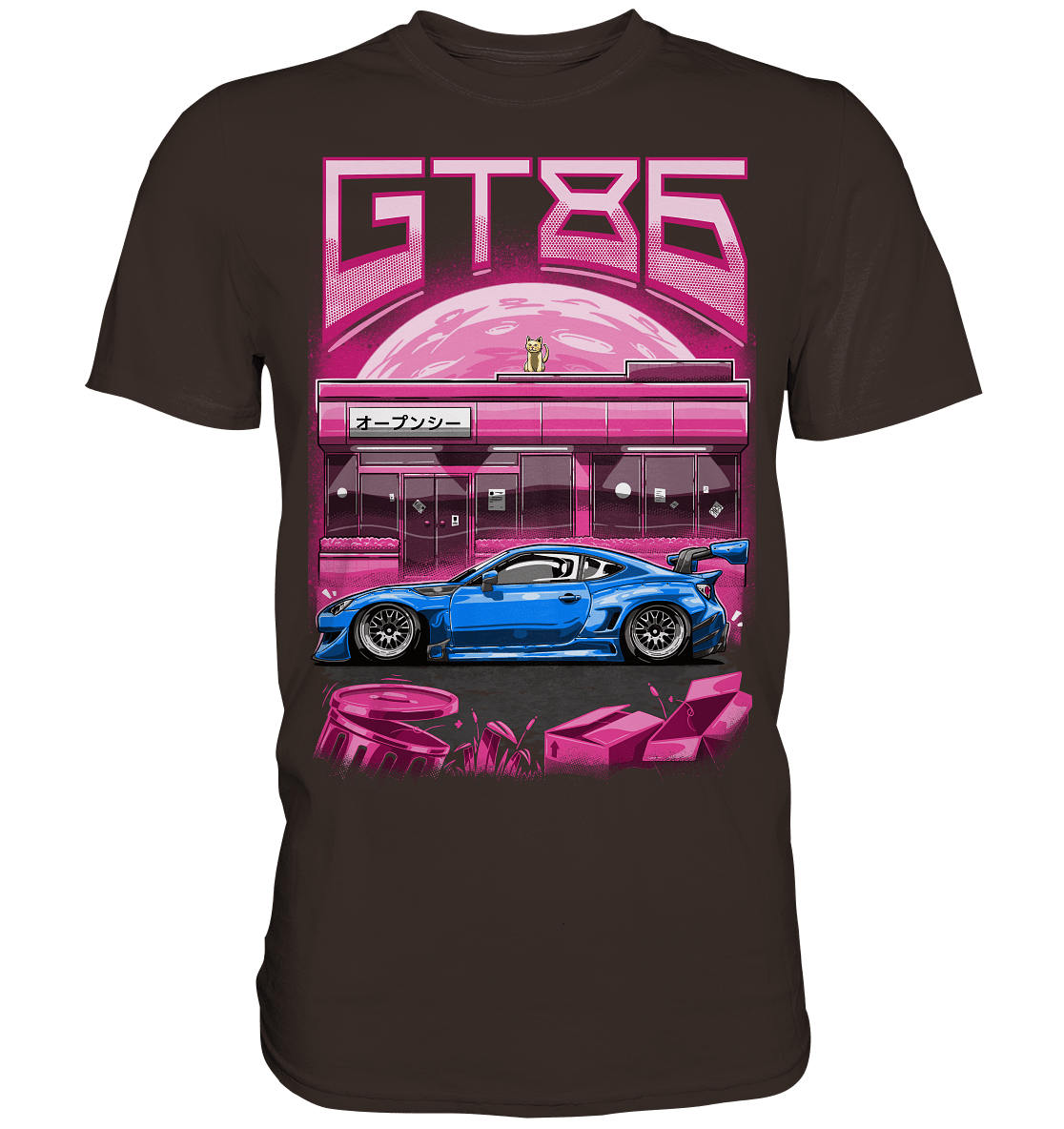Neon Widebody GT86 - Premium Shirt - MotoMerch.de