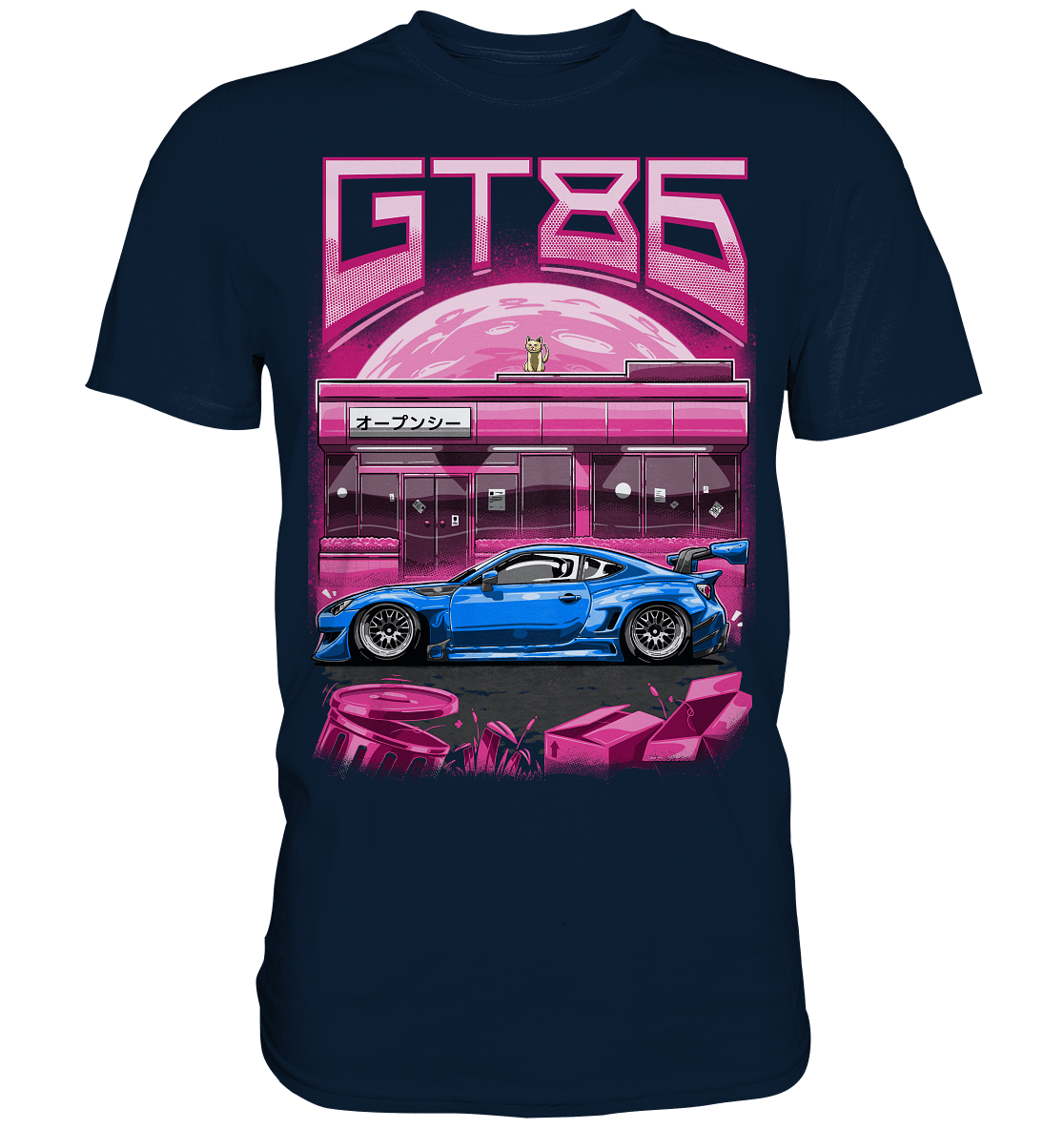 Neon Widebody GT86 - Premium Shirt - MotoMerch.de