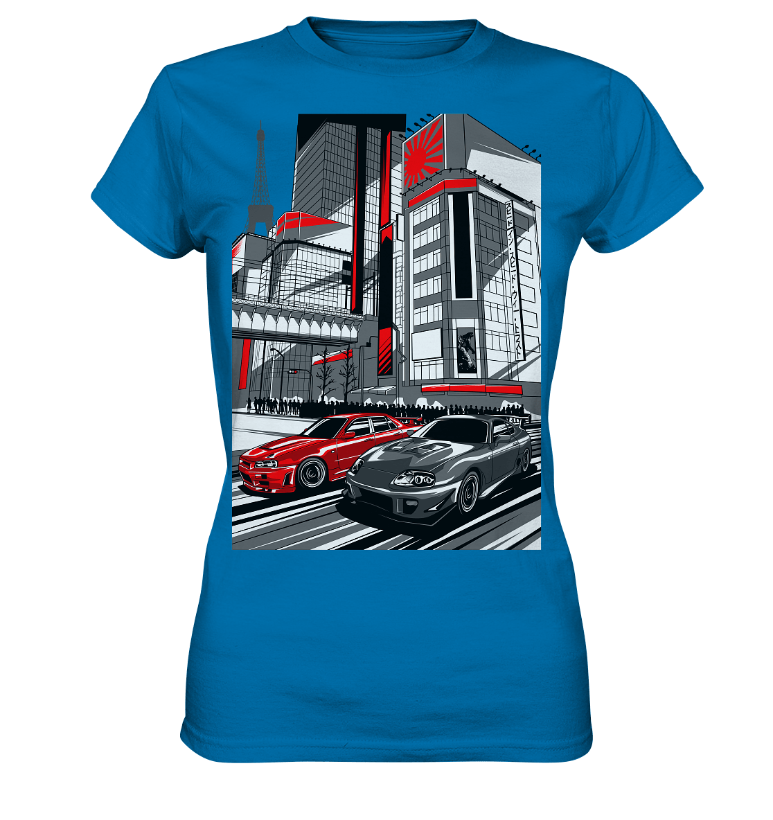 Nihon Nights - R34 vs. MK4 - Ladies Premium Shirt - MotoMerch.de