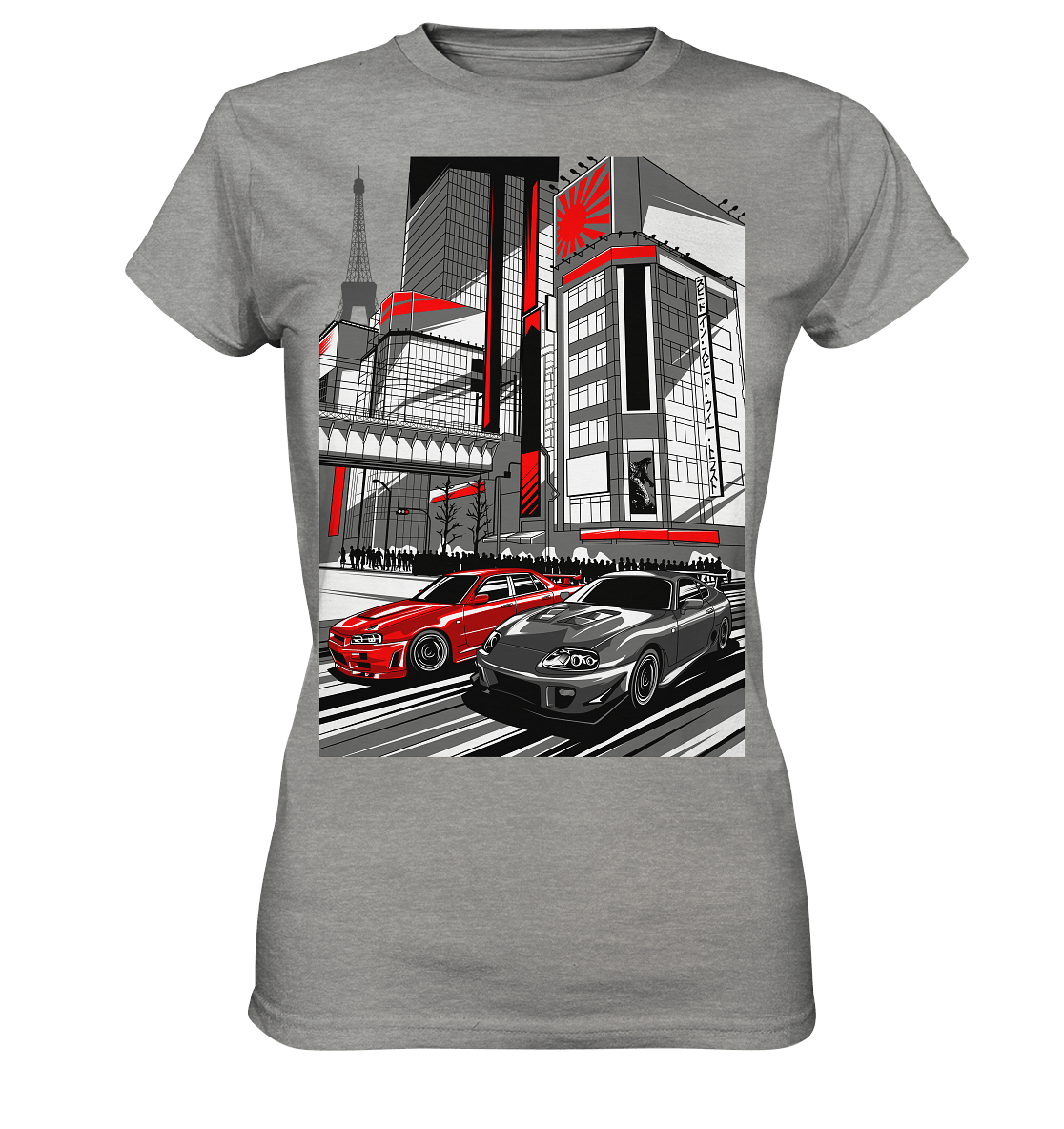 Nihon Nights - R34 vs. MK4 - Ladies Premium Shirt - MotoMerch.de