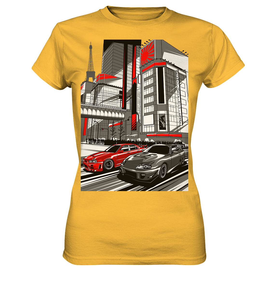 Nihon Nights - R34 vs. MK4 - Ladies Premium Shirt - MotoMerch.de