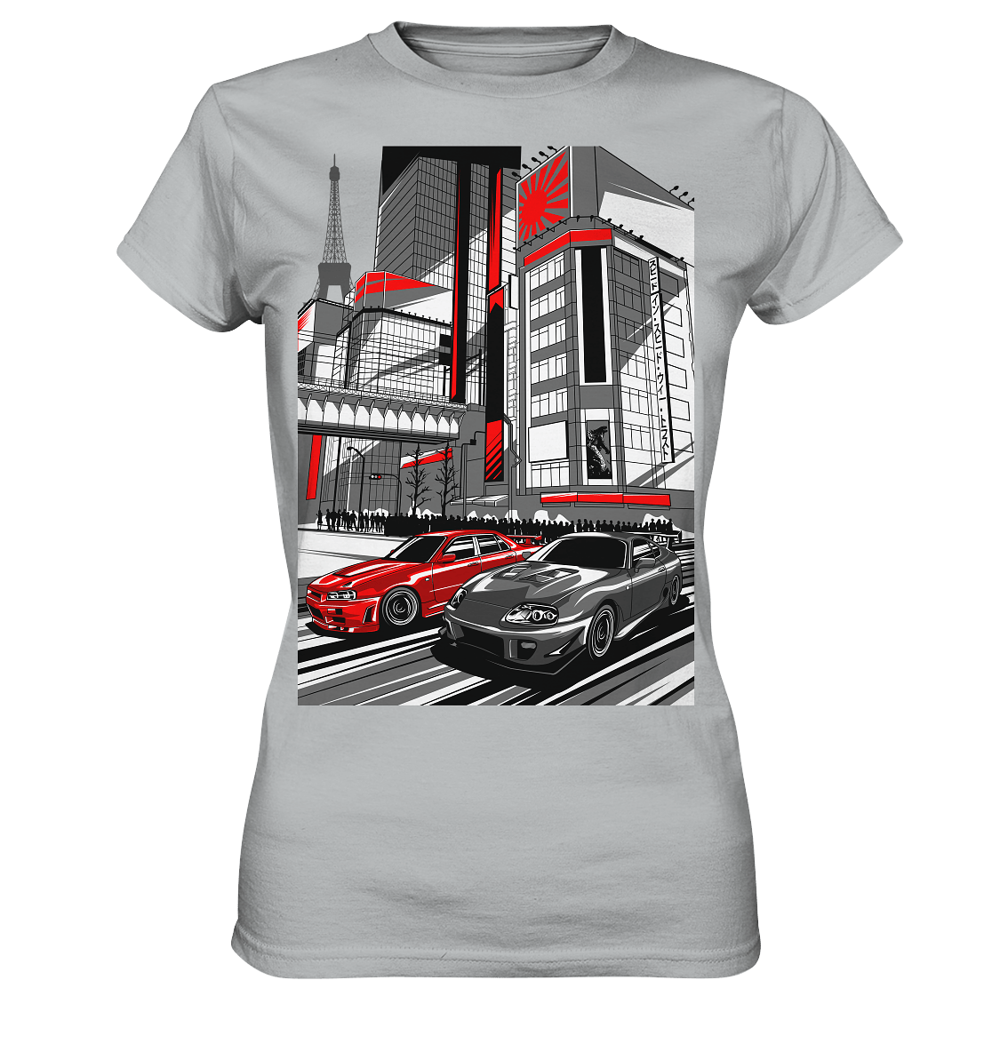 Nihon Nights - R34 vs. MK4 - Ladies Premium Shirt - MotoMerch.de