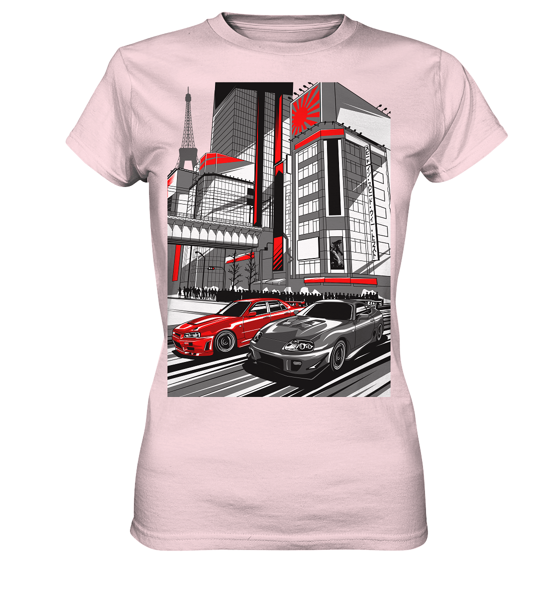 Nihon Nights - R34 vs. MK4 - Ladies Premium Shirt - MotoMerch.de