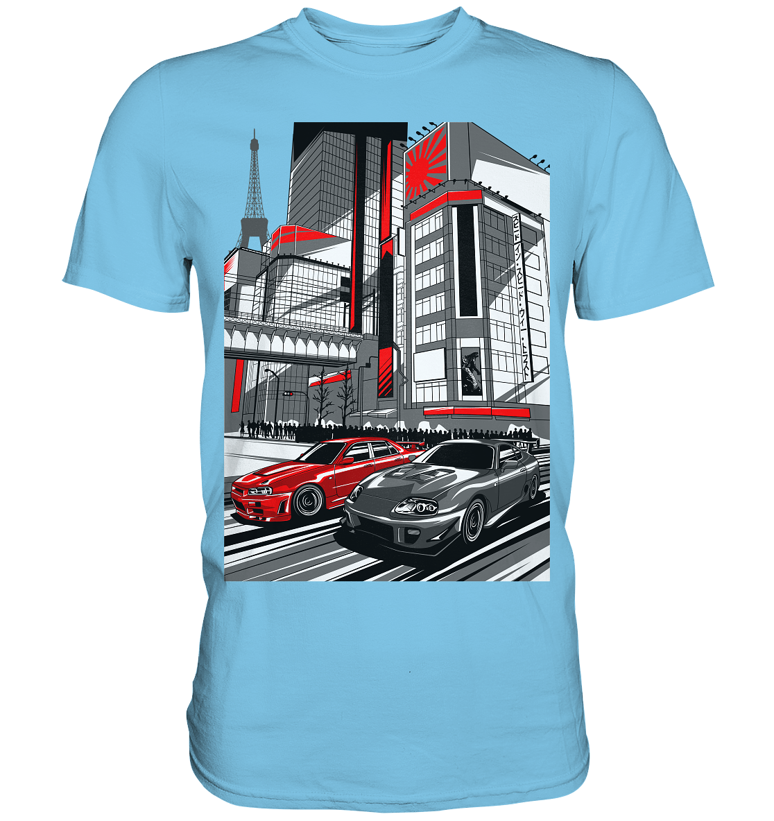 Nihon Nights - R34 vs. MK4 - Premium Shirt - MotoMerch.de