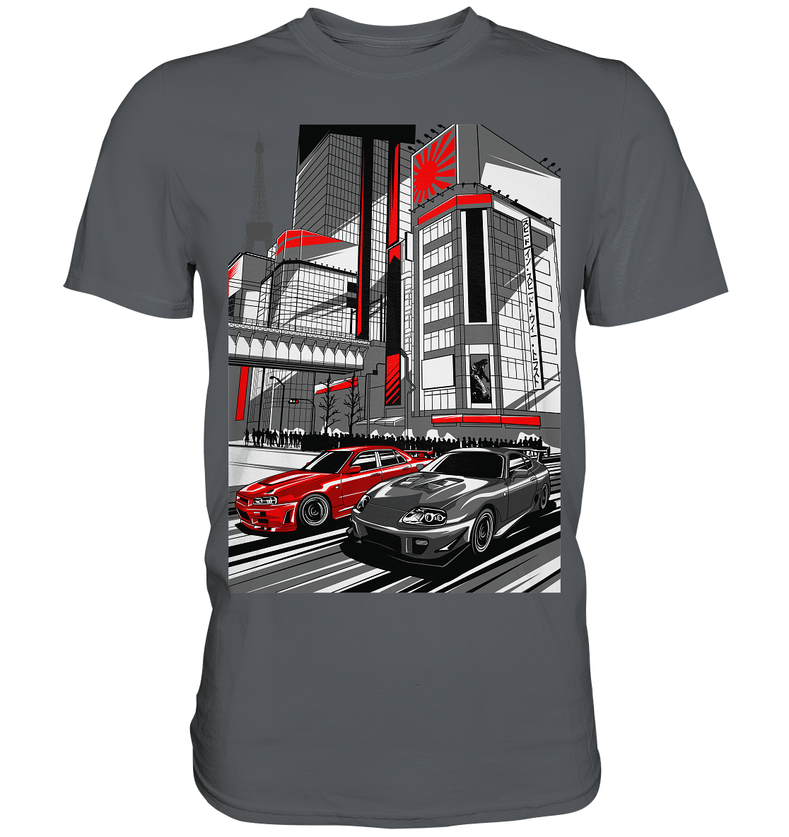 Nihon Nights - R34 vs. MK4 - Premium Shirt - MotoMerch.de