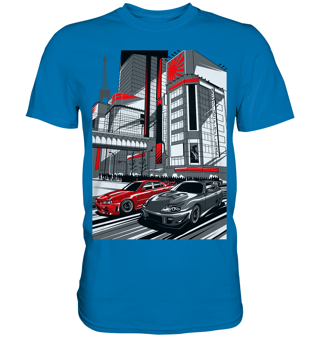 Nihon Nights - R34 vs. MK4 - Premium Shirt - MotoMerch.de
