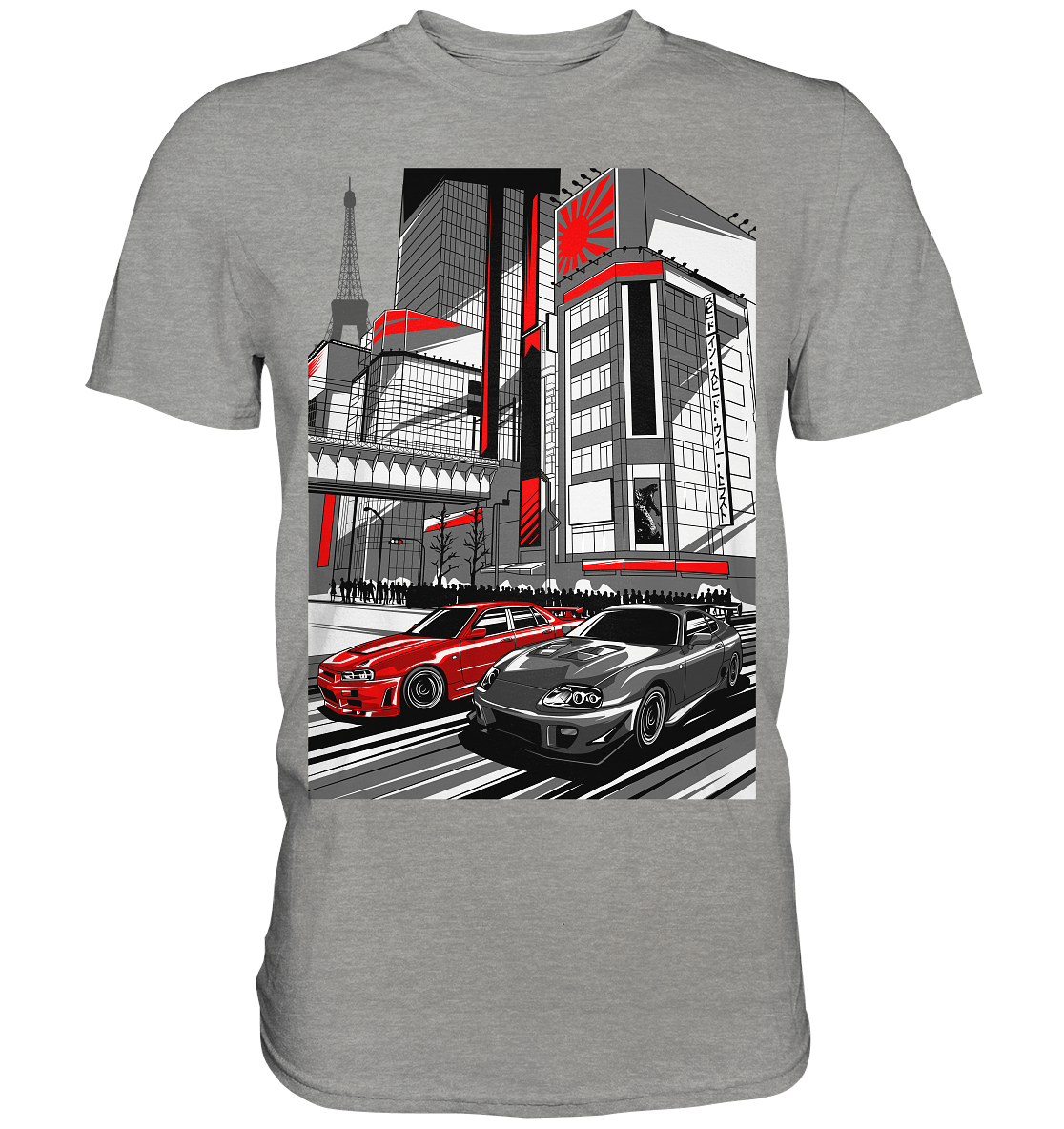 Nihon Nights - R34 vs. MK4 - Premium Shirt - MotoMerch.de