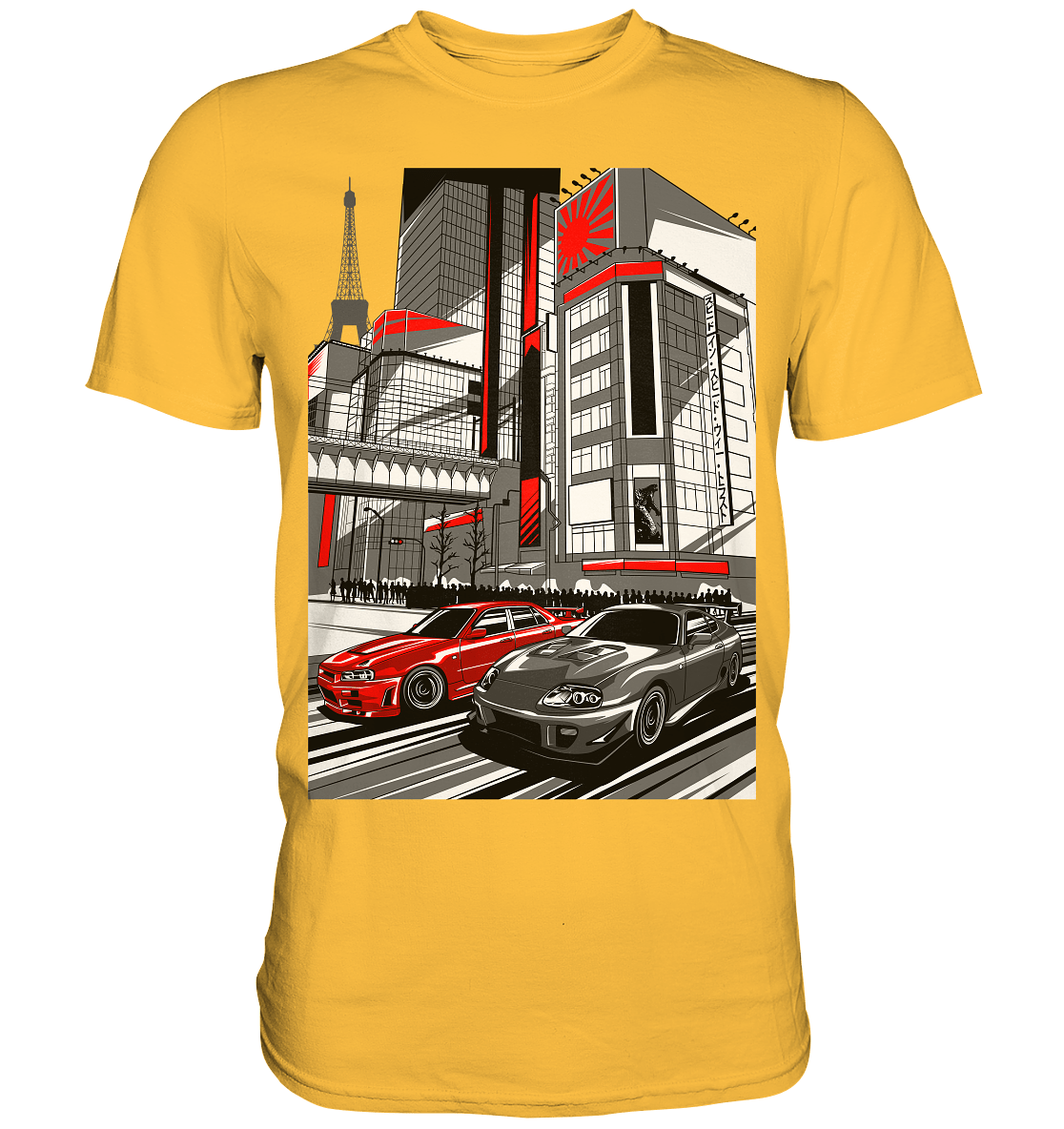 Nihon Nights - R34 vs. MK4 - Premium Shirt - MotoMerch.de