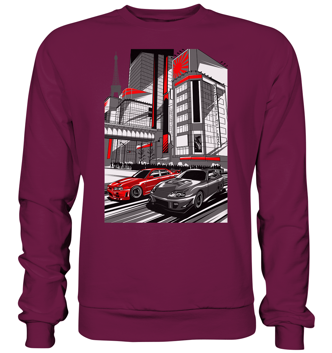 Nihon Nights - R34 vs. MK4 - Premium Sweatshirt - MotoMerch.de