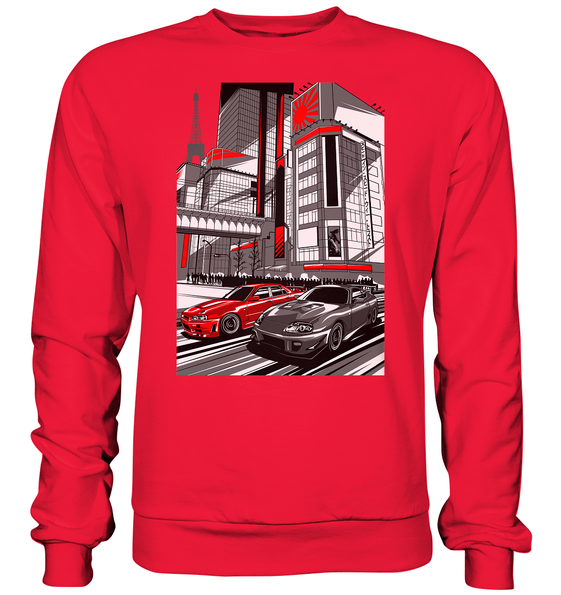 Nihon Nights - R34 vs. MK4 - Premium Sweatshirt - MotoMerch.de