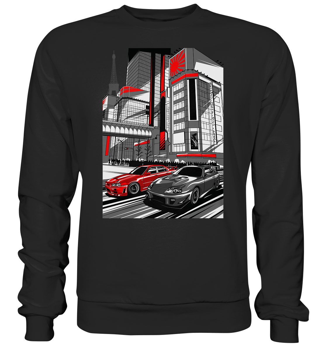 Nihon Nights - R34 vs. MK4 - Premium Sweatshirt - MotoMerch.de