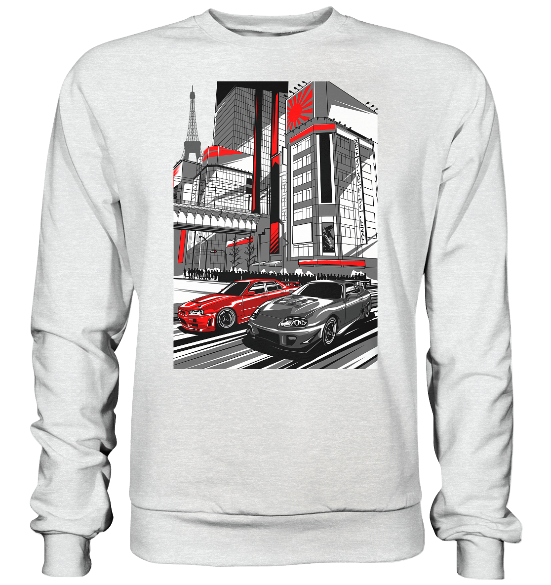 Nihon Nights - R34 vs. MK4 - Premium Sweatshirt - MotoMerch.de