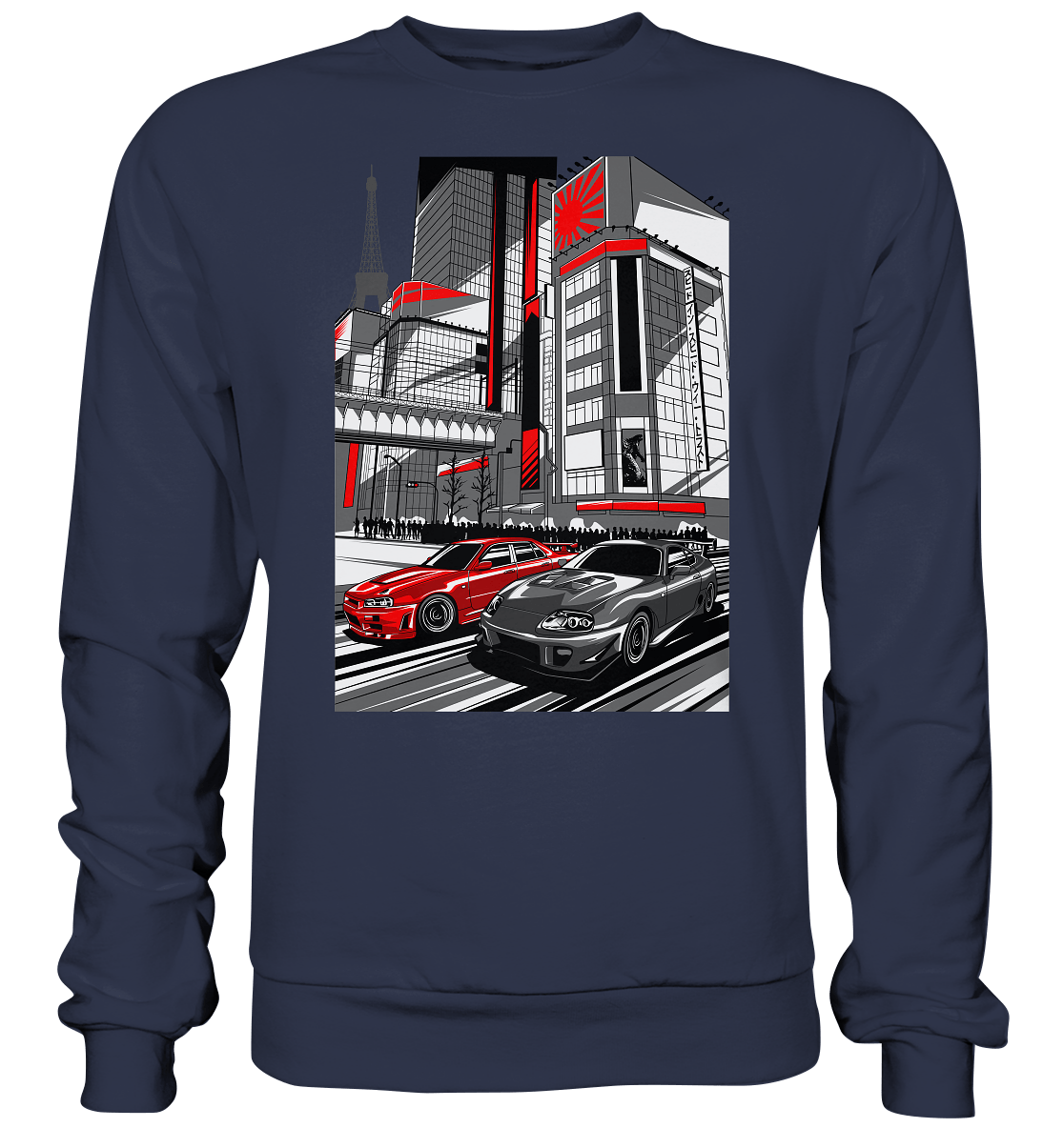 Nihon Nights - R34 vs. MK4 - Premium Sweatshirt - MotoMerch.de