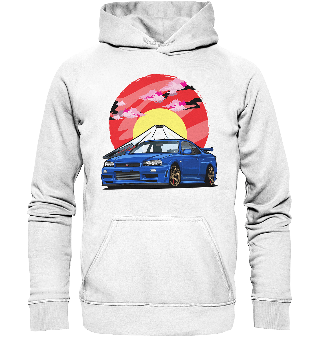 Nissan R34 GT-R Mount Fuji - Basic Unisex Hoodie - MotoMerch.de