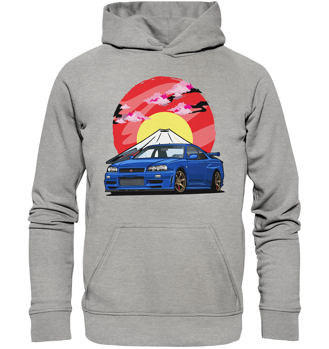 Nissan R34 GT-R Mount Fuji - Basic Unisex Hoodie - MotoMerch.de