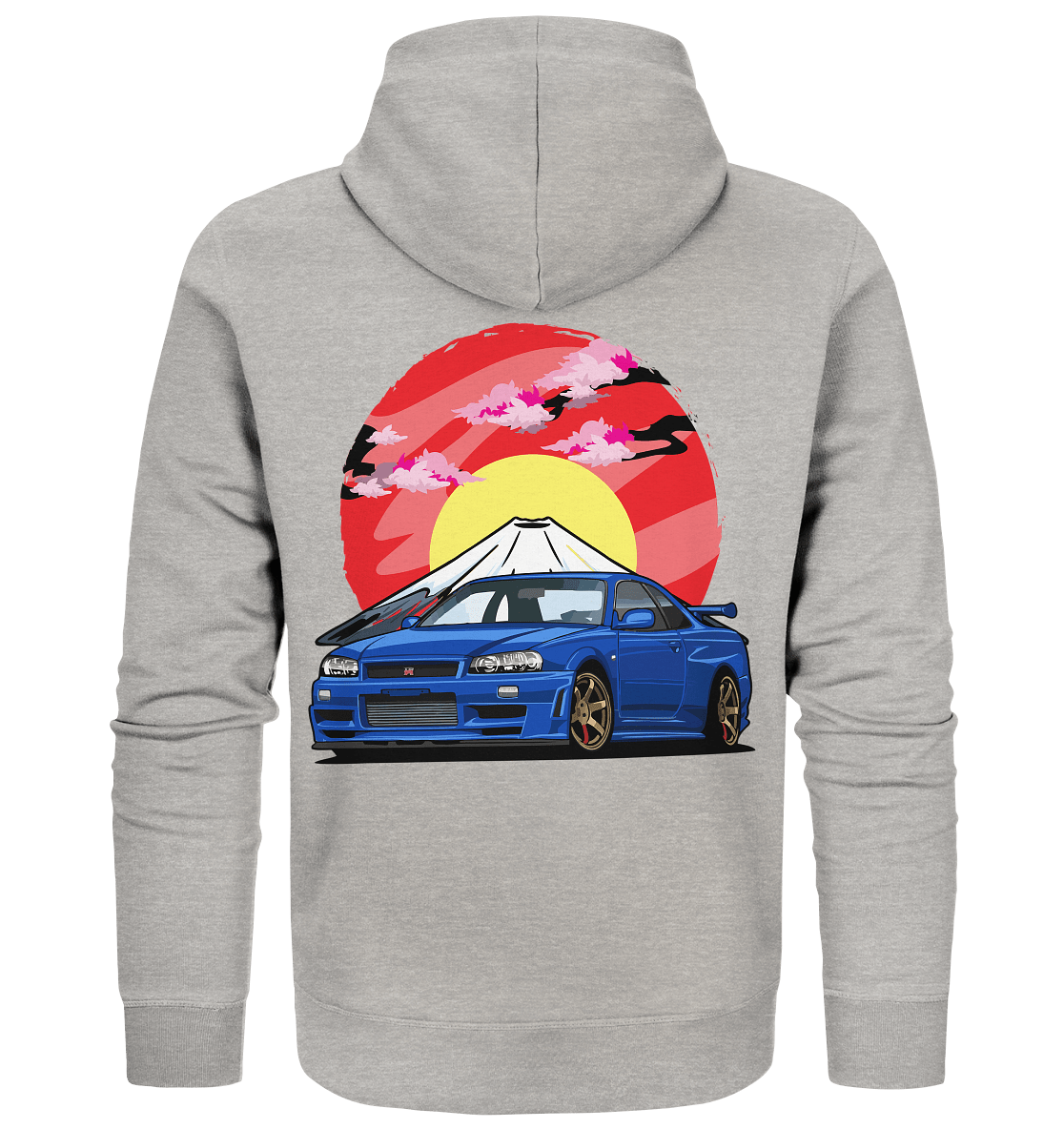 Nissan R34 GT-R Mount Fuji - Organic Zipper - MotoMerch.de