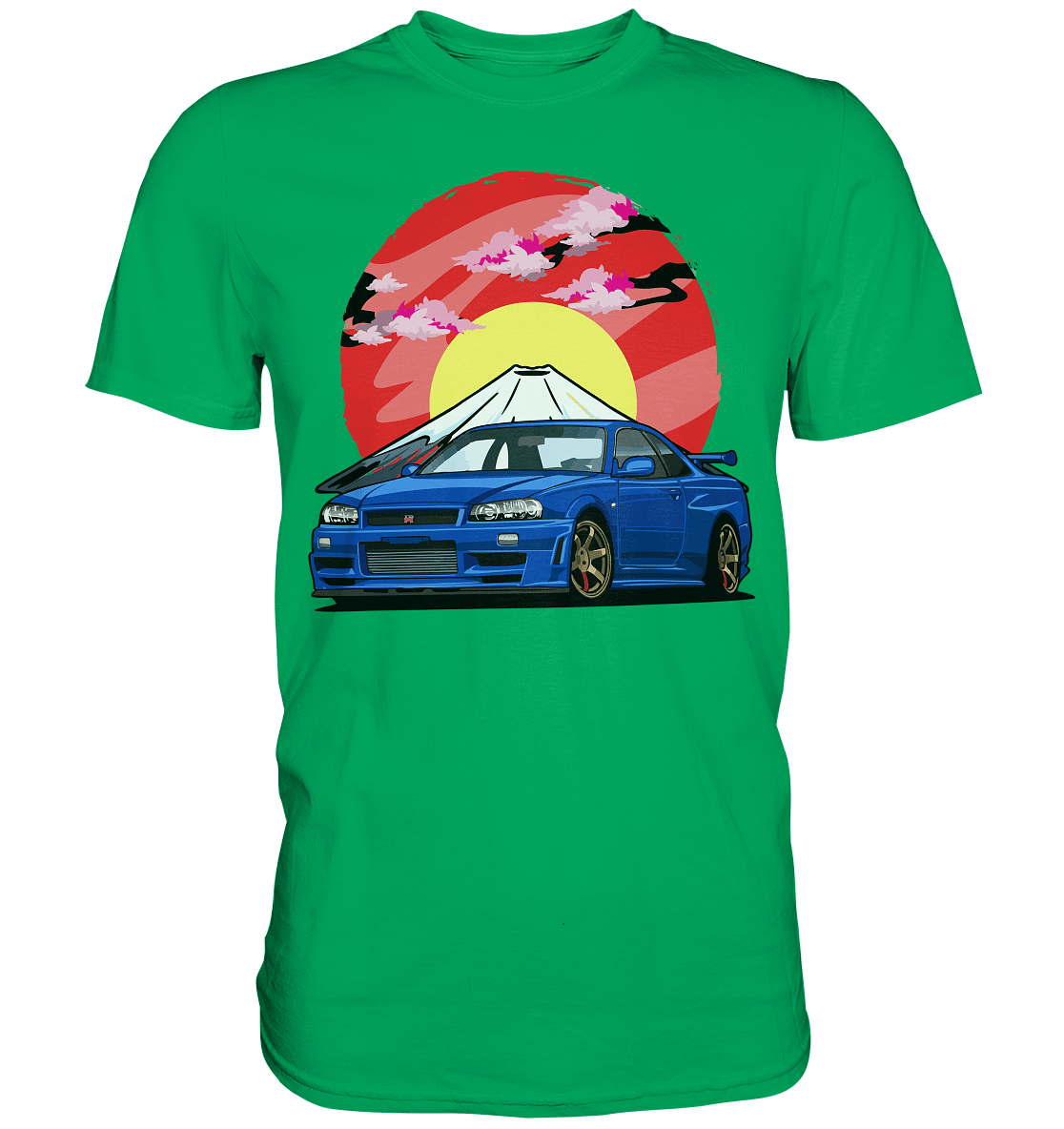 Nissan R34 GT-R Mount Fuji - Premium Shirt - MotoMerch.de