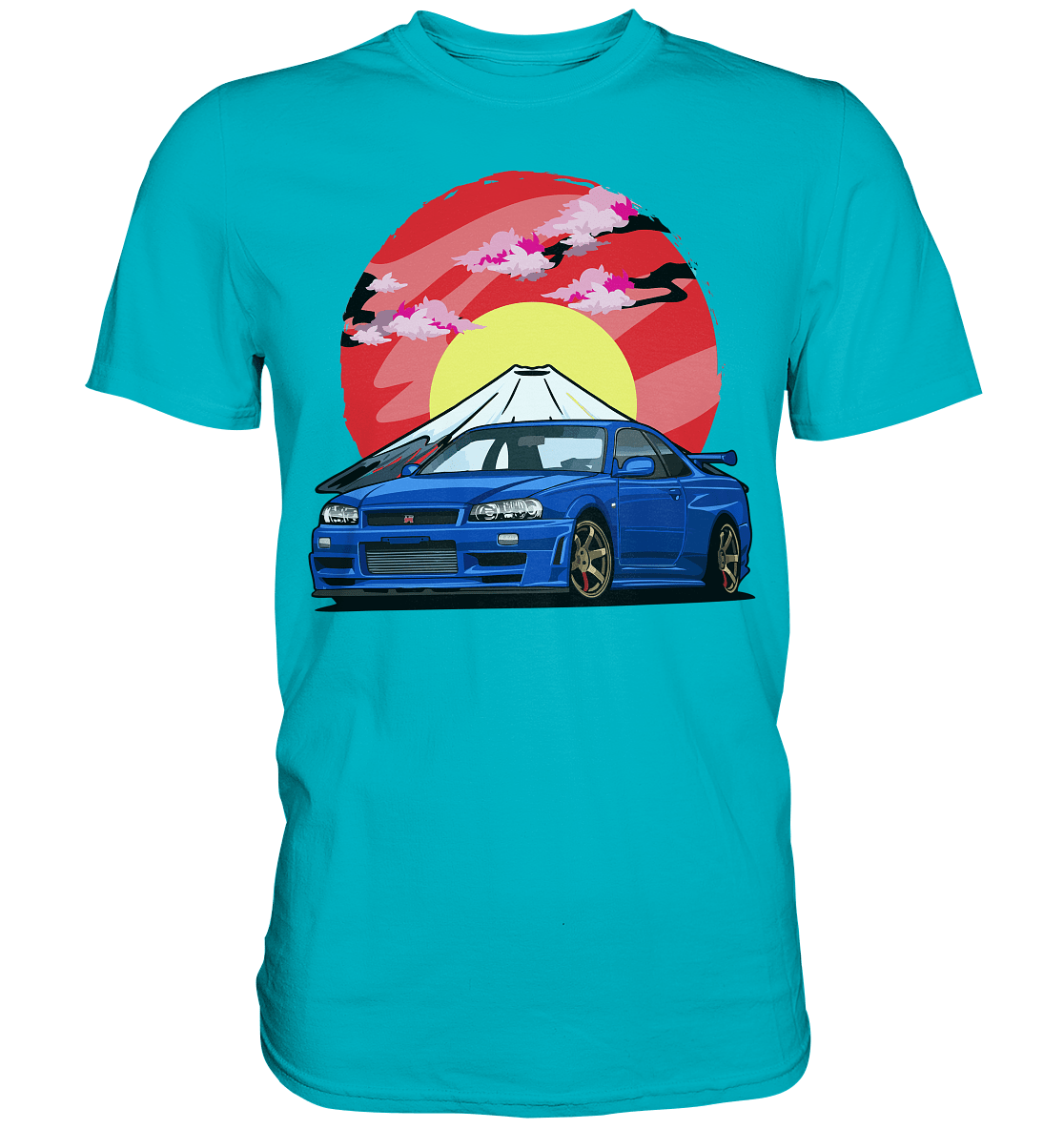 Nissan R34 GT-R Mount Fuji - Premium Shirt - MotoMerch.de