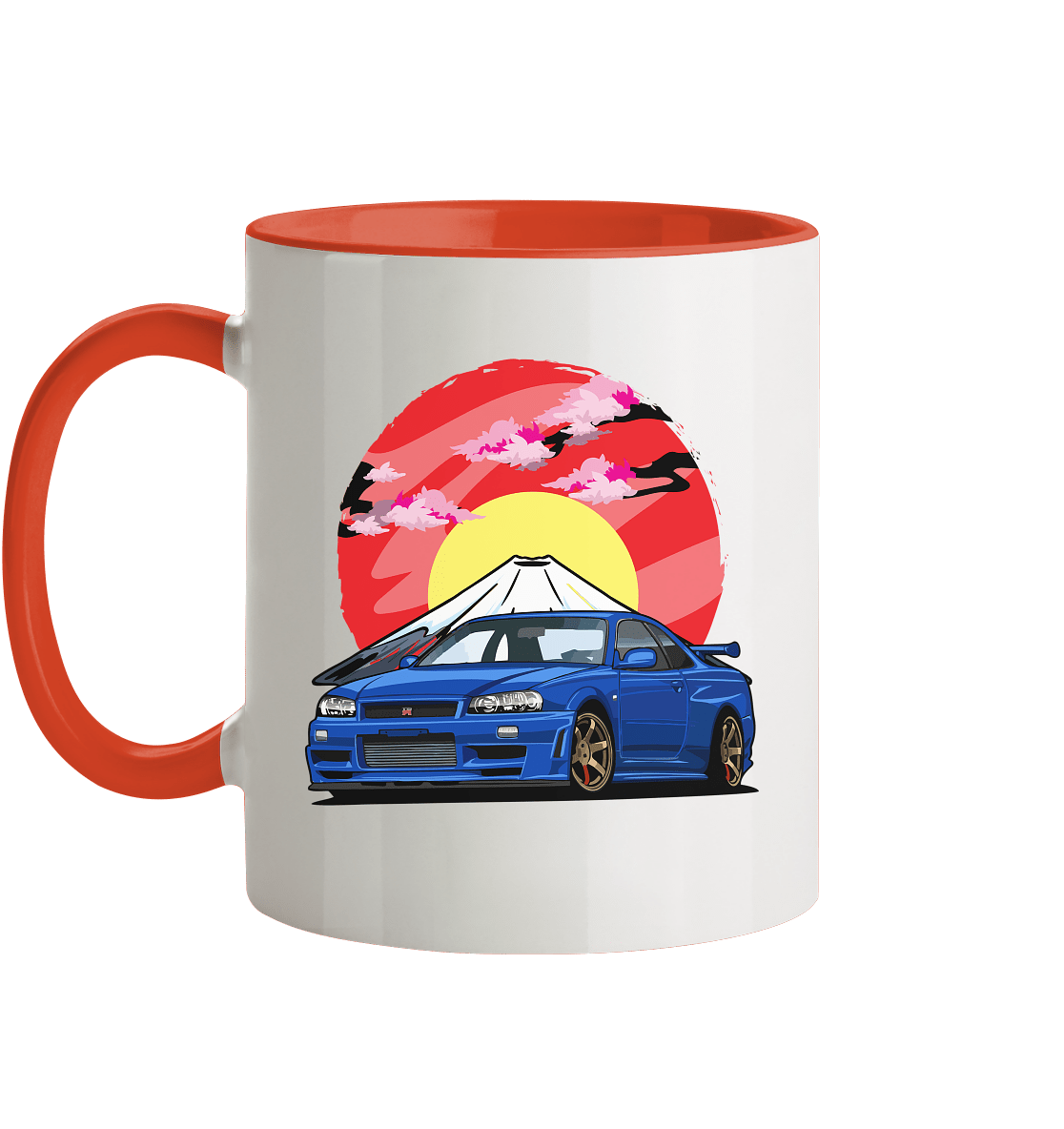 Nissan R34 GT-R Mount Fuji - Tasse zweifarbig - MotoMerch.de