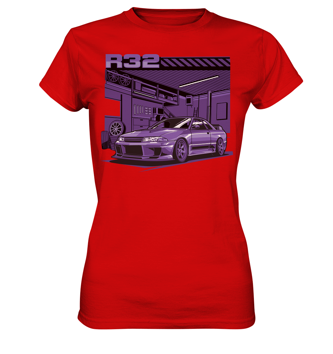 Nissan Skyline R32 Garage - Ladies Premium Shirt - MotoMerch.de