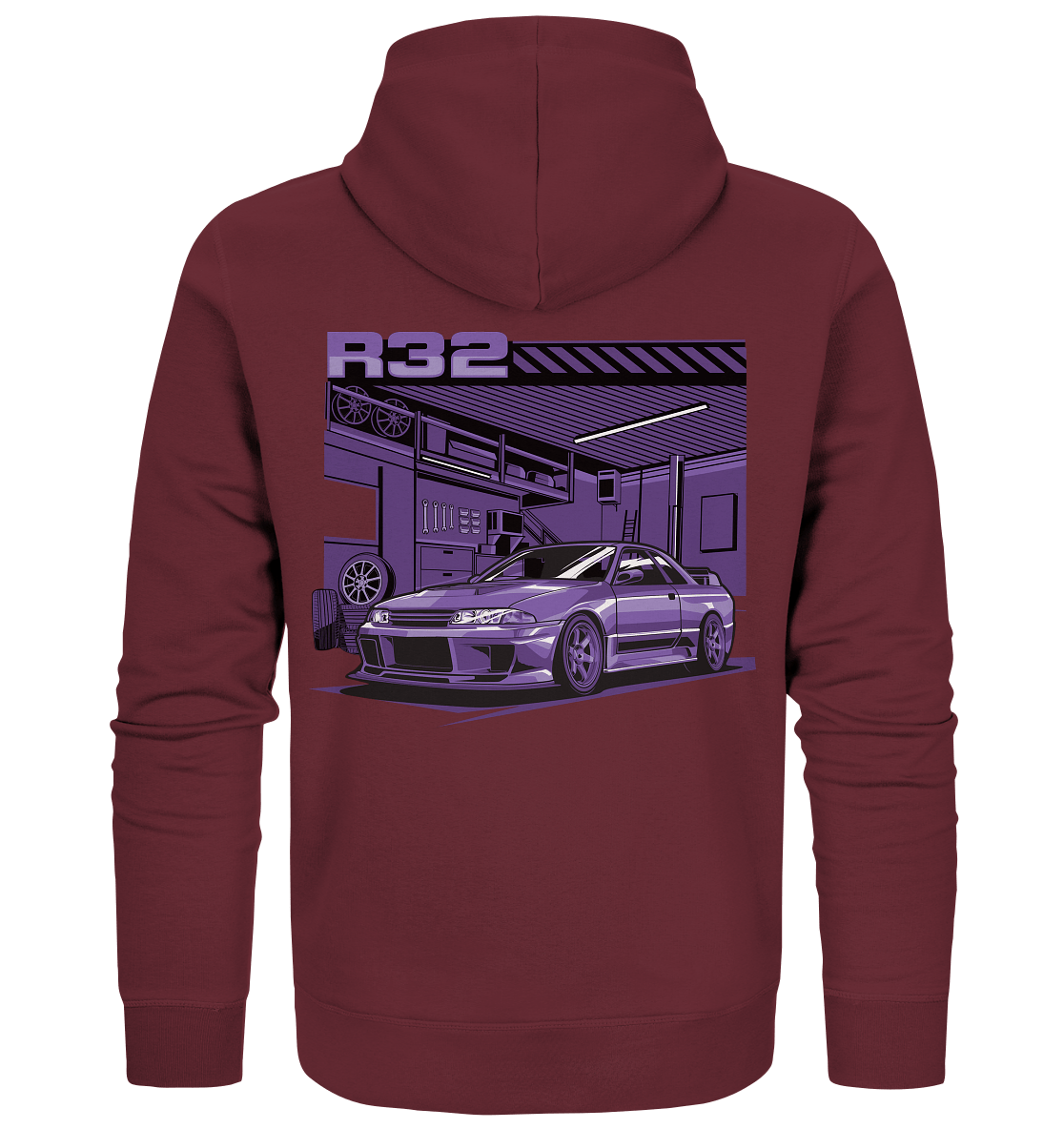 Nissan Skyline R32 Garage - Organic Zipper - MotoMerch.de