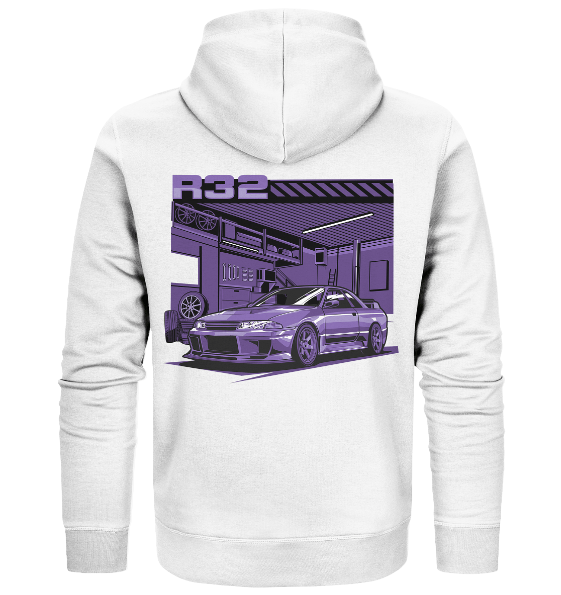 Nissan Skyline R32 Garage - Organic Zipper - MotoMerch.de