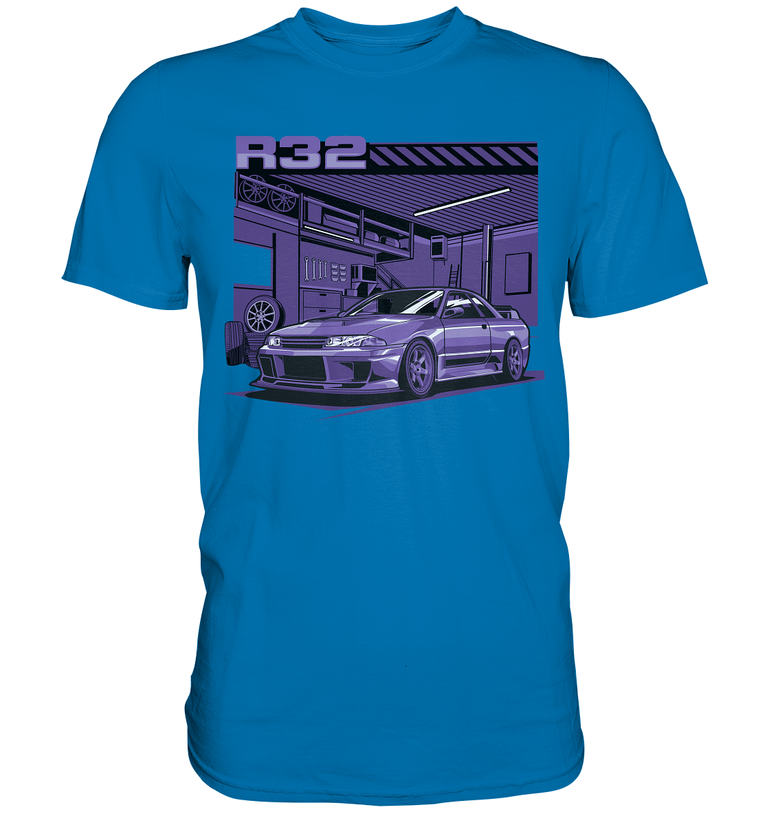 Nissan Skyline R32 Garage - Premium Shirt - MotoMerch.de