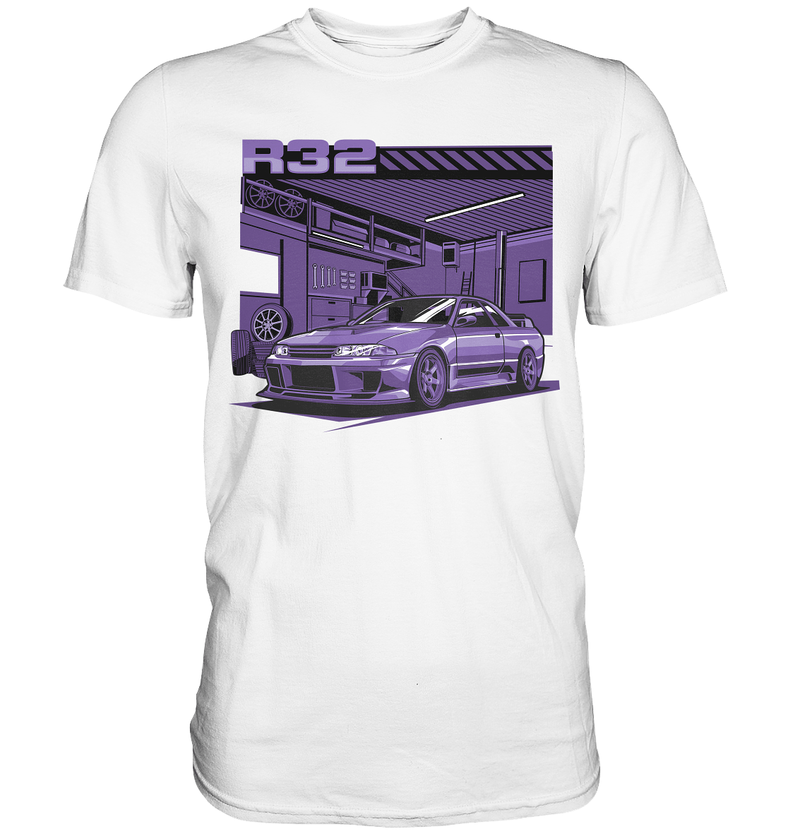 Nissan Skyline R32 Garage - Premium Shirt - MotoMerch.de