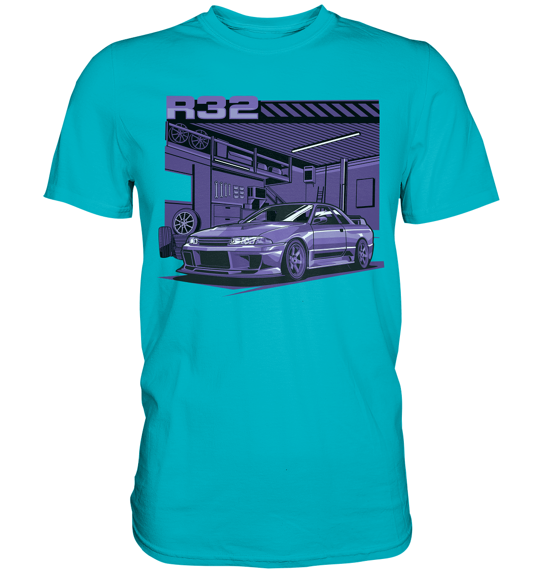 Nissan Skyline R32 Garage - Premium Shirt - MotoMerch.de