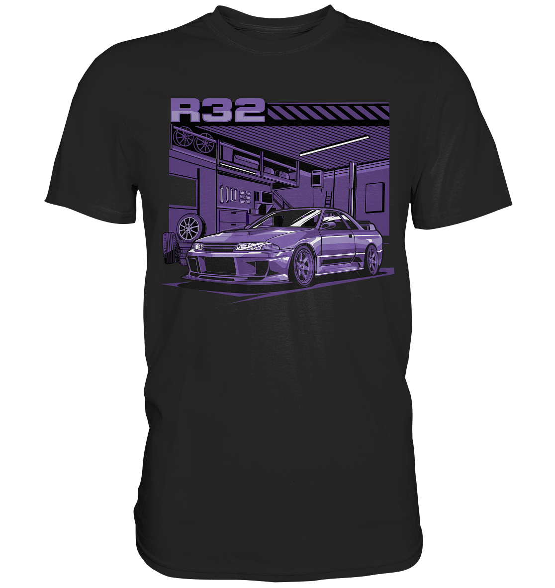 Nissan Skyline R32 Garage - Premium Shirt - MotoMerch.de