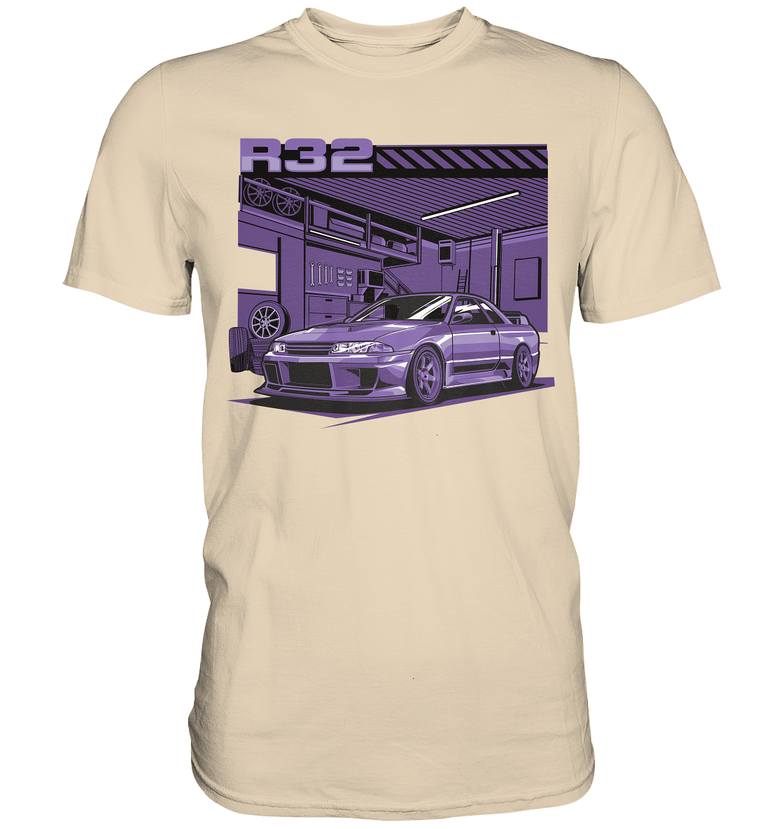 Nissan Skyline R32 Garage - Premium Shirt - MotoMerch.de