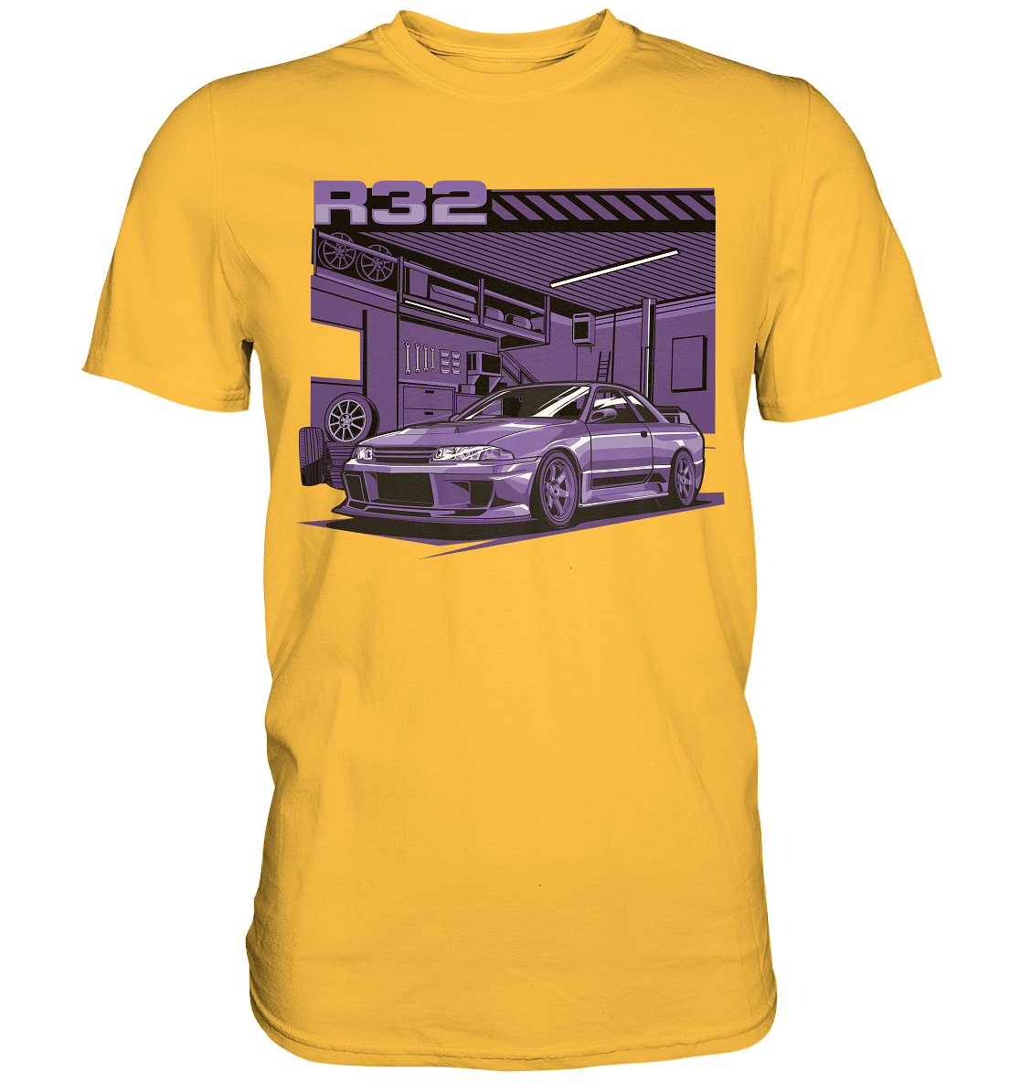Nissan Skyline R32 Garage - Premium Shirt - MotoMerch.de