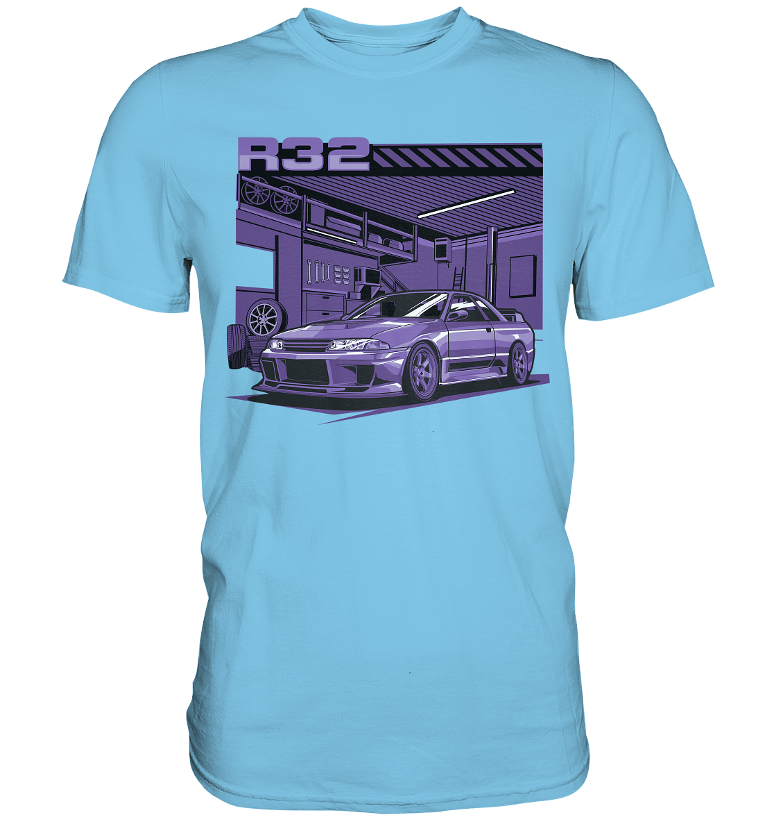 Nissan Skyline R32 Garage - Premium Shirt - MotoMerch.de
