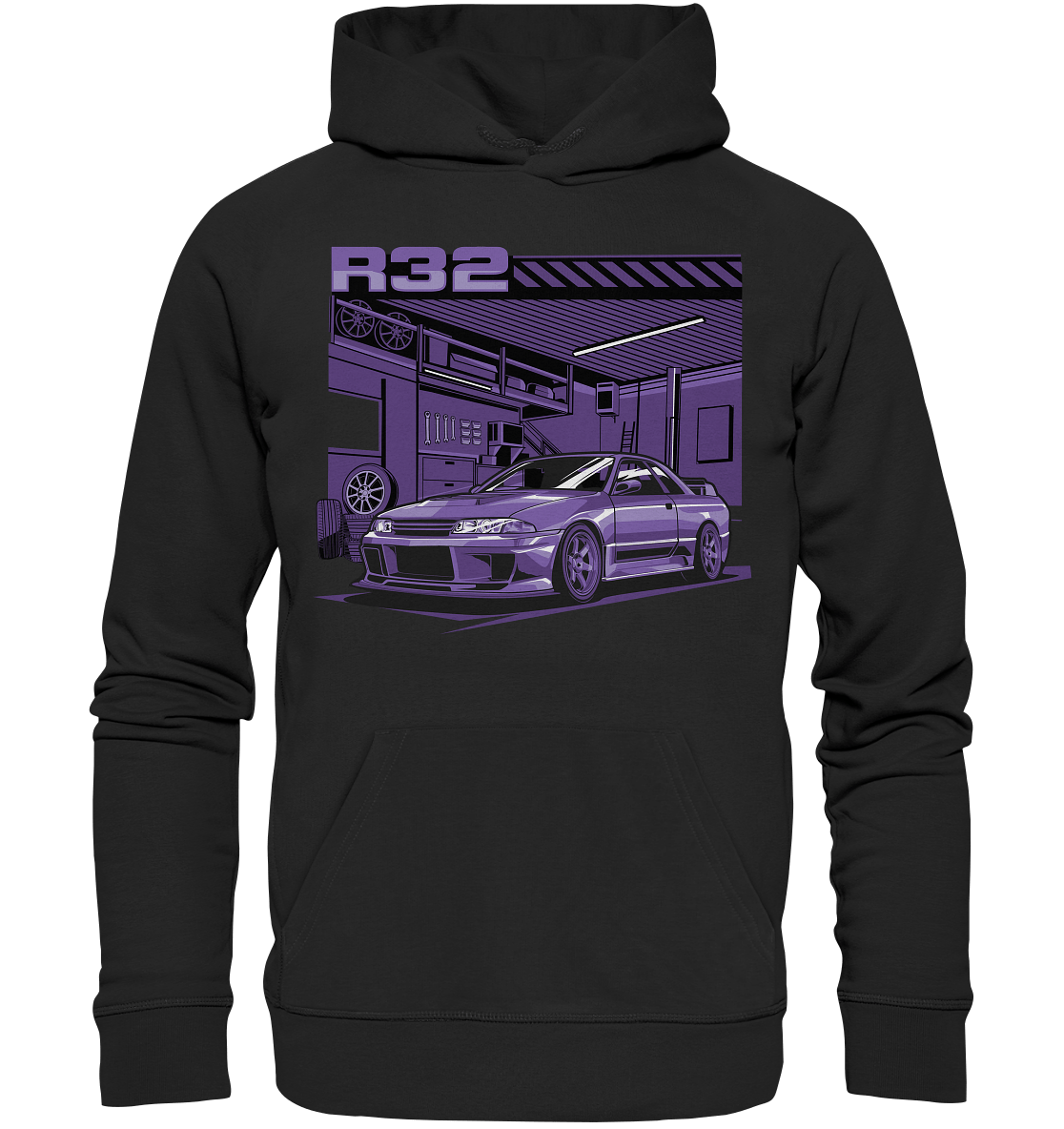 Nissan Skyline R32 Garage - Premium Unisex Hoodie - MotoMerch.de