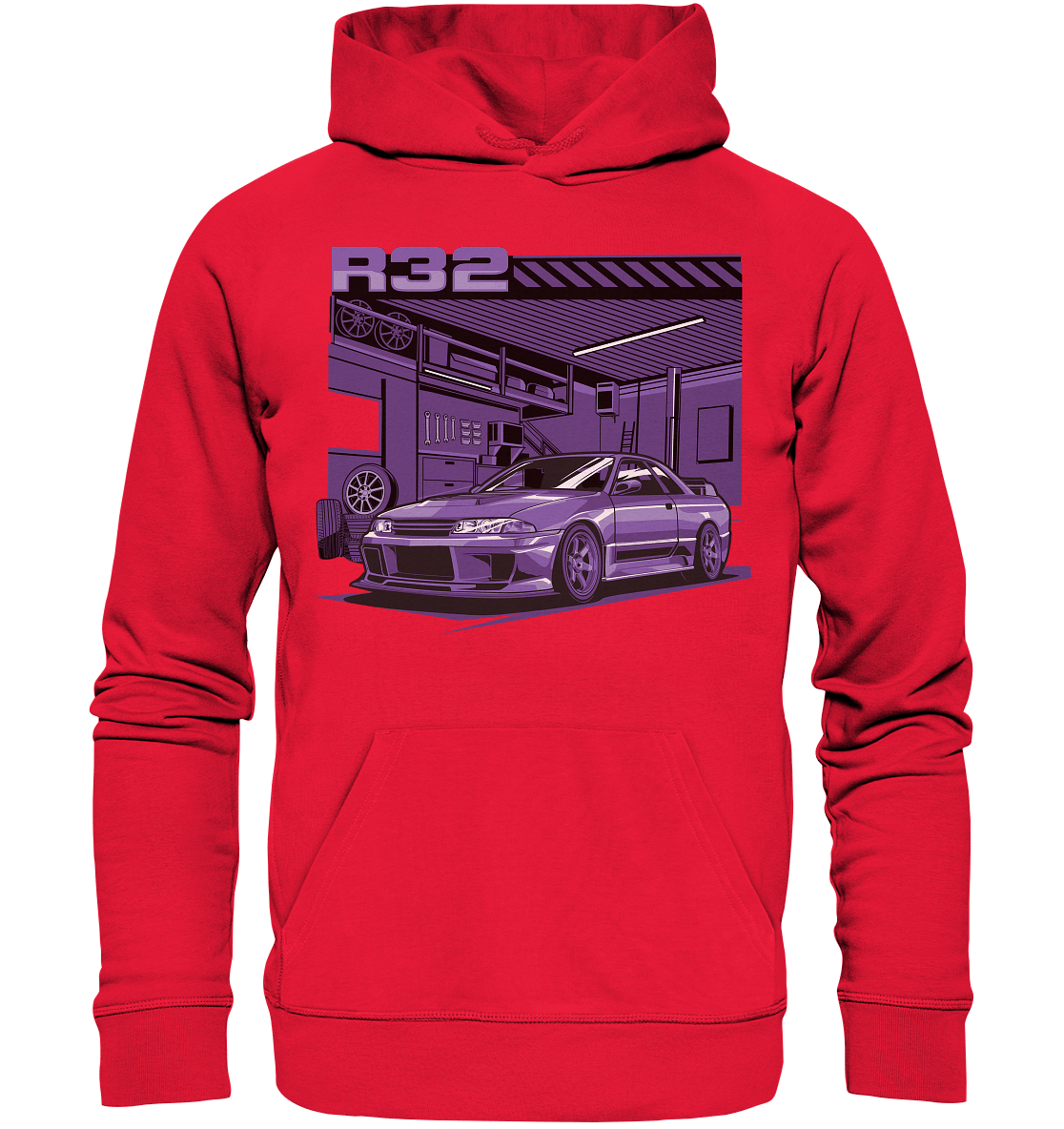 Nissan Skyline R32 Garage - Premium Unisex Hoodie - MotoMerch.de