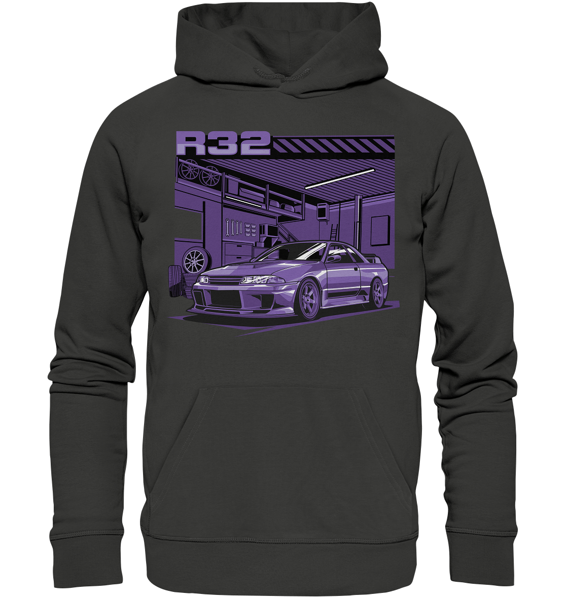 Nissan Skyline R32 Garage - Premium Unisex Hoodie - MotoMerch.de
