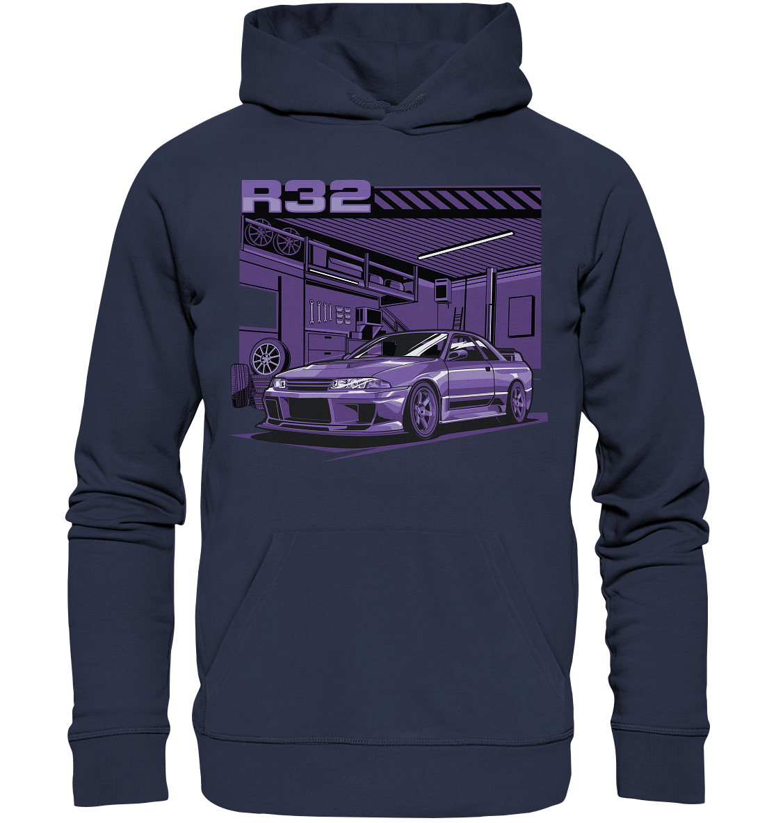 Nissan Skyline R32 Garage - Premium Unisex Hoodie - MotoMerch.de