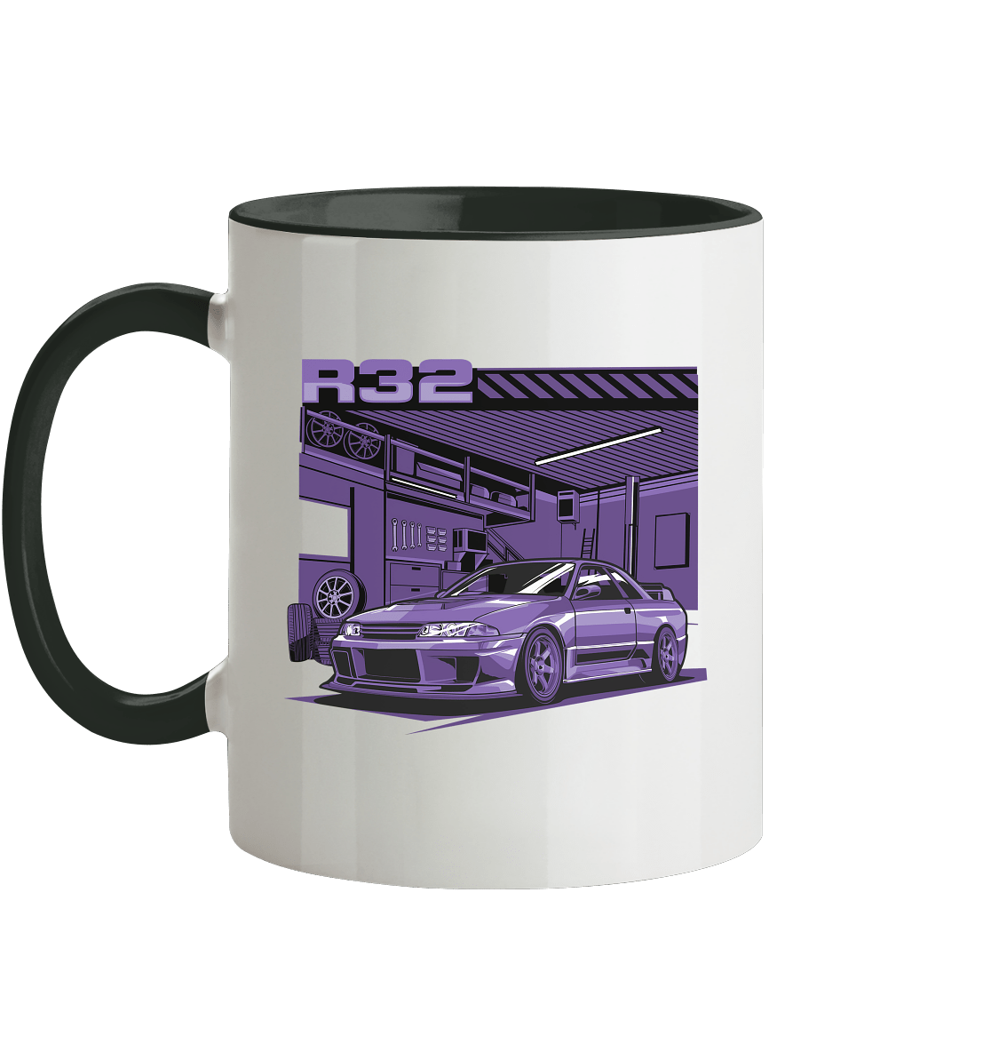 Nissan Skyline R32 Garage - Tasse zweifarbig - MotoMerch.de