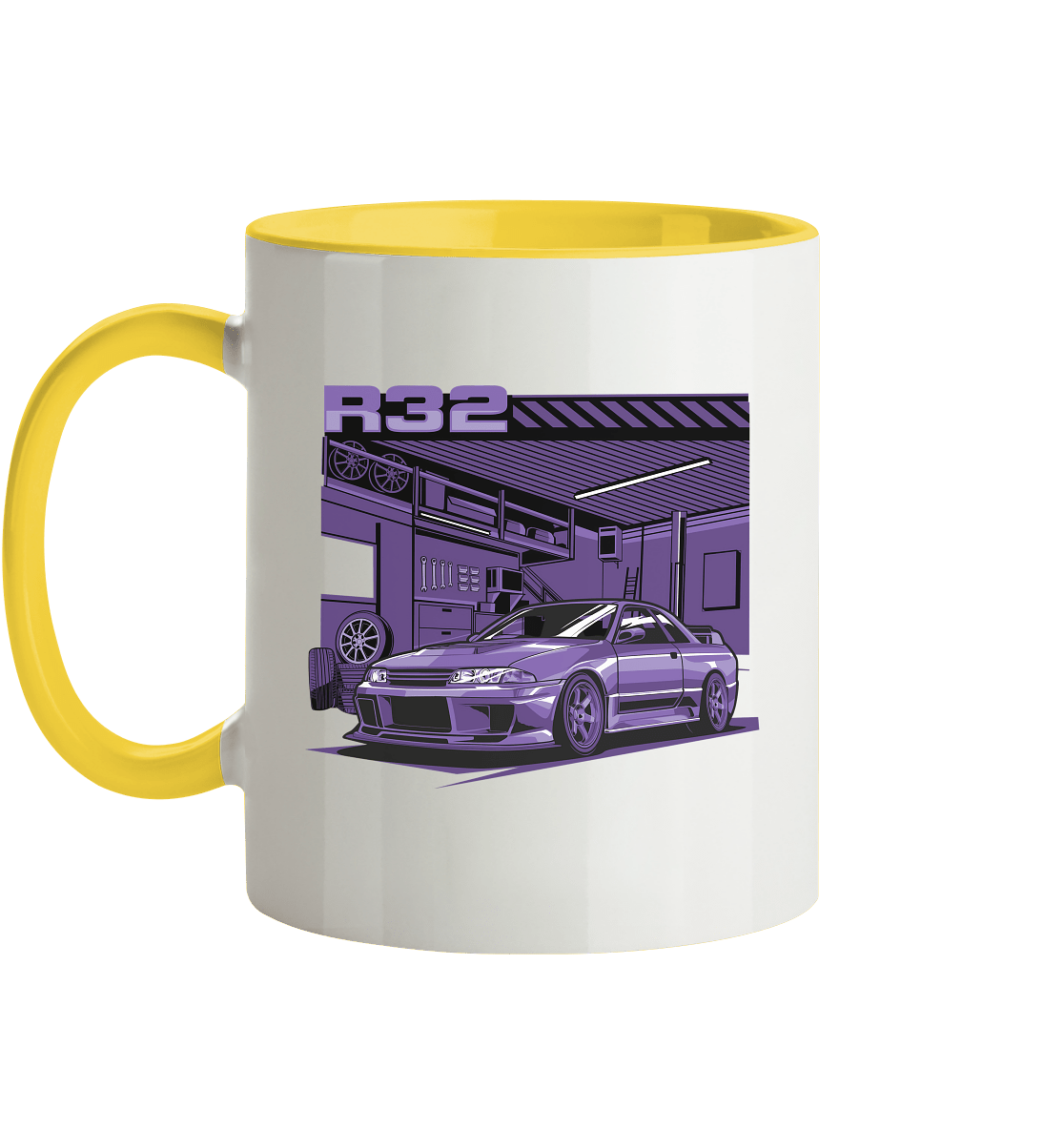 Nissan Skyline R32 Garage - Tasse zweifarbig - MotoMerch.de
