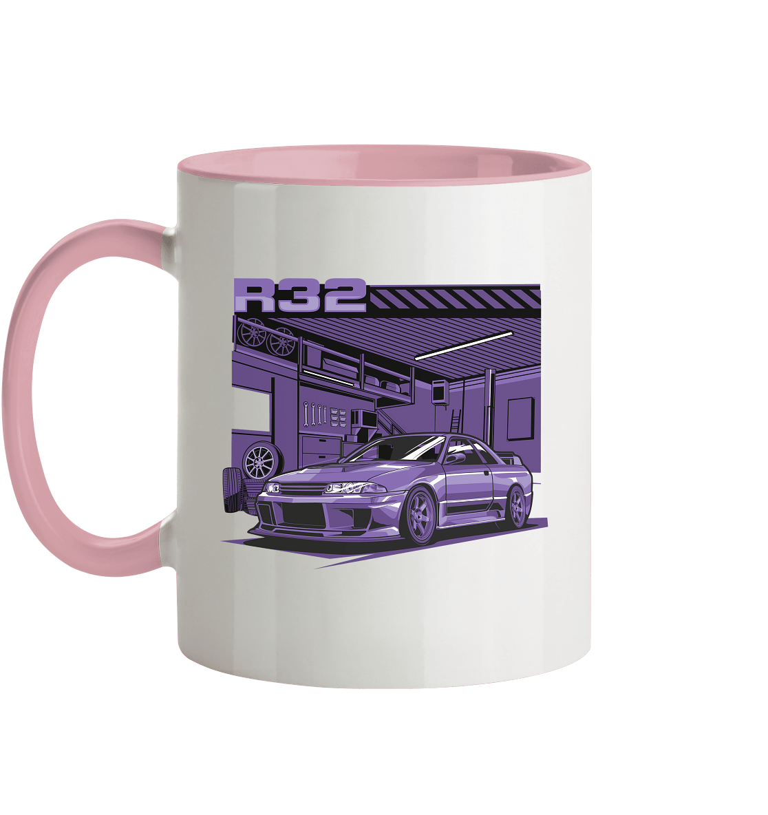 Nissan Skyline R32 Garage - Tasse zweifarbig - MotoMerch.de