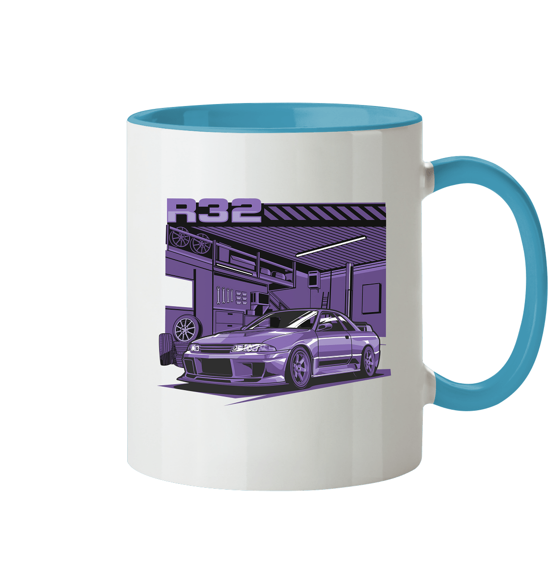 Nissan Skyline R32 Garage - Tasse zweifarbig - MotoMerch.de